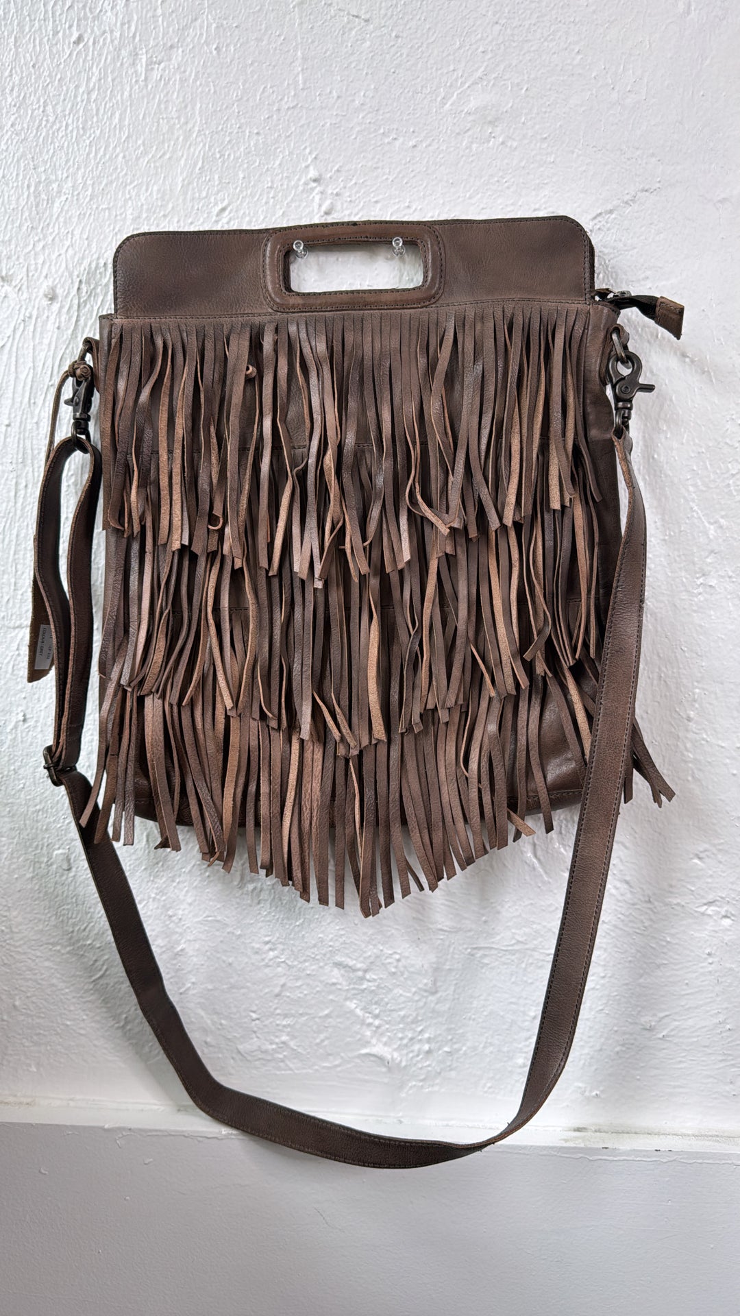 Bristol Layered Fringe Tote, Grey