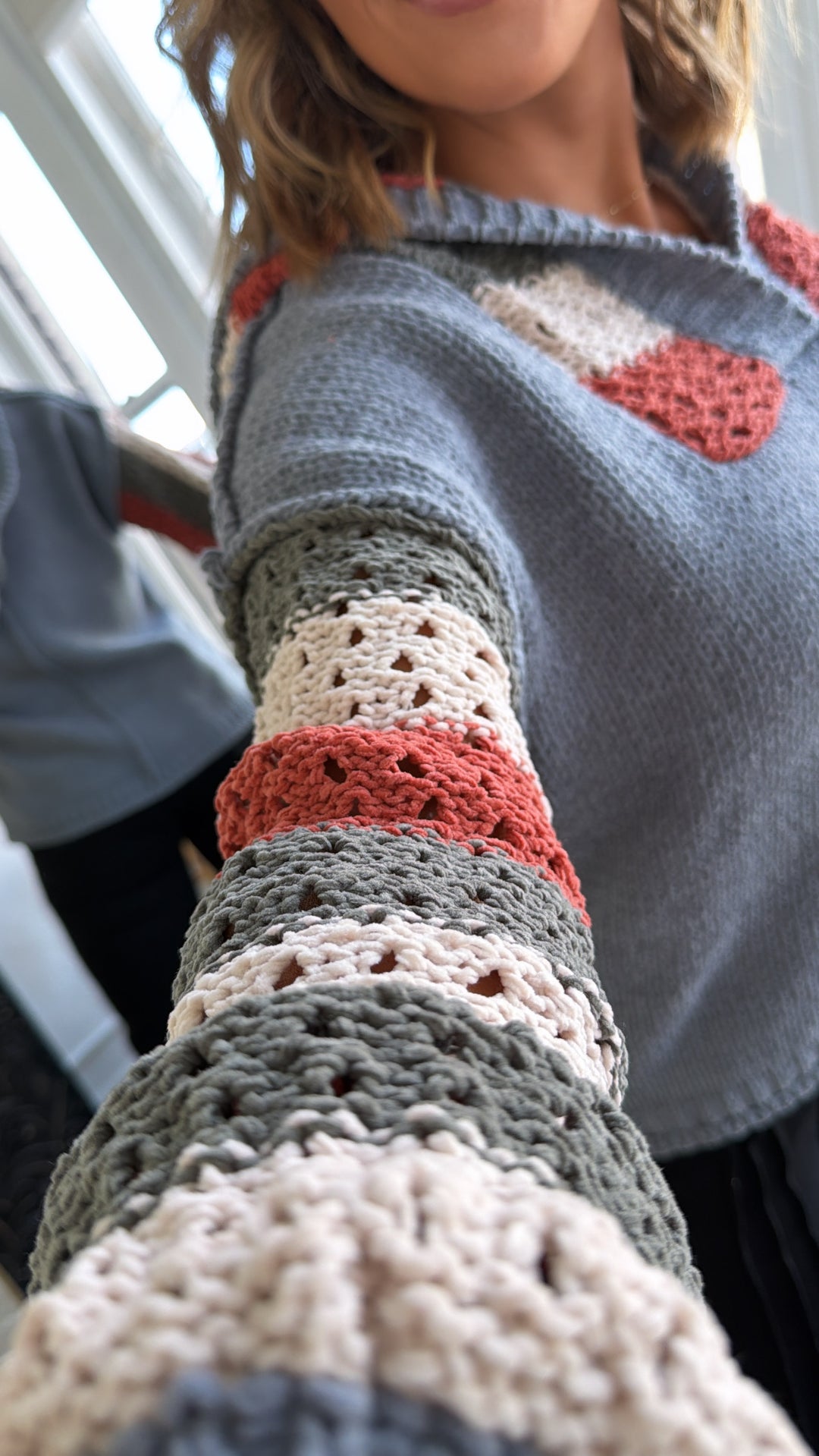 Fog Harbor Knit Sweater, Navy Multi