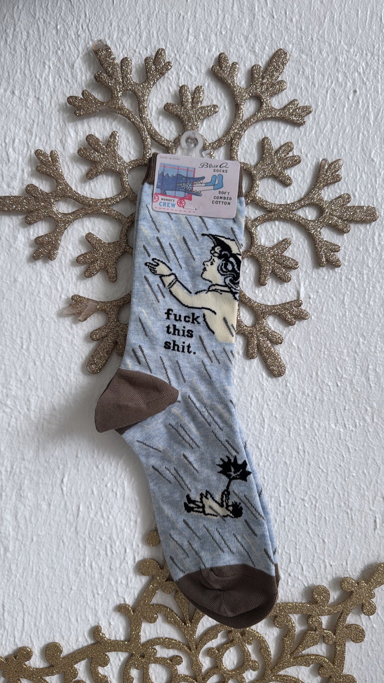 Women Blue Q Sock - F*** This Shit – Everyday Chic Boutique