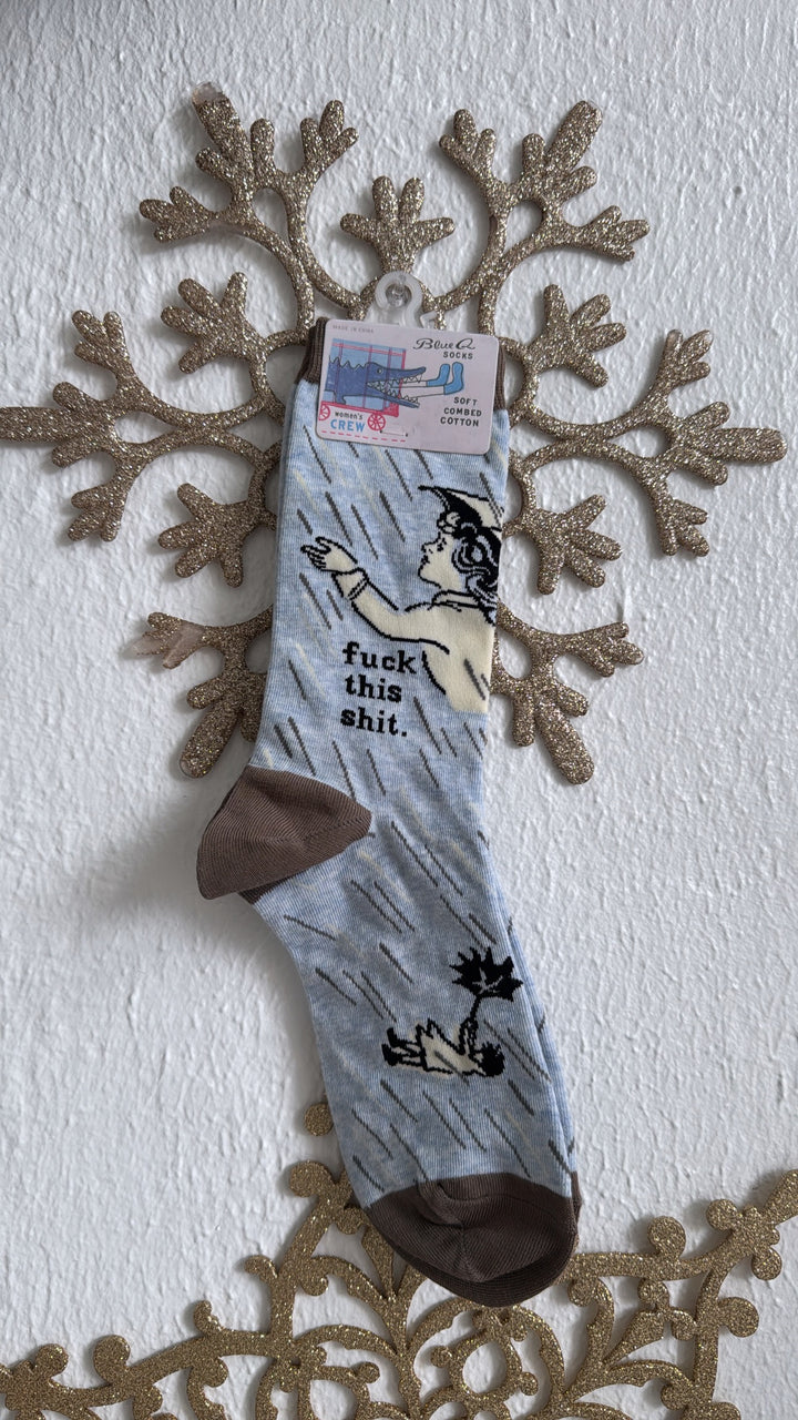 Women Blue Q Sock - F*** This Shit