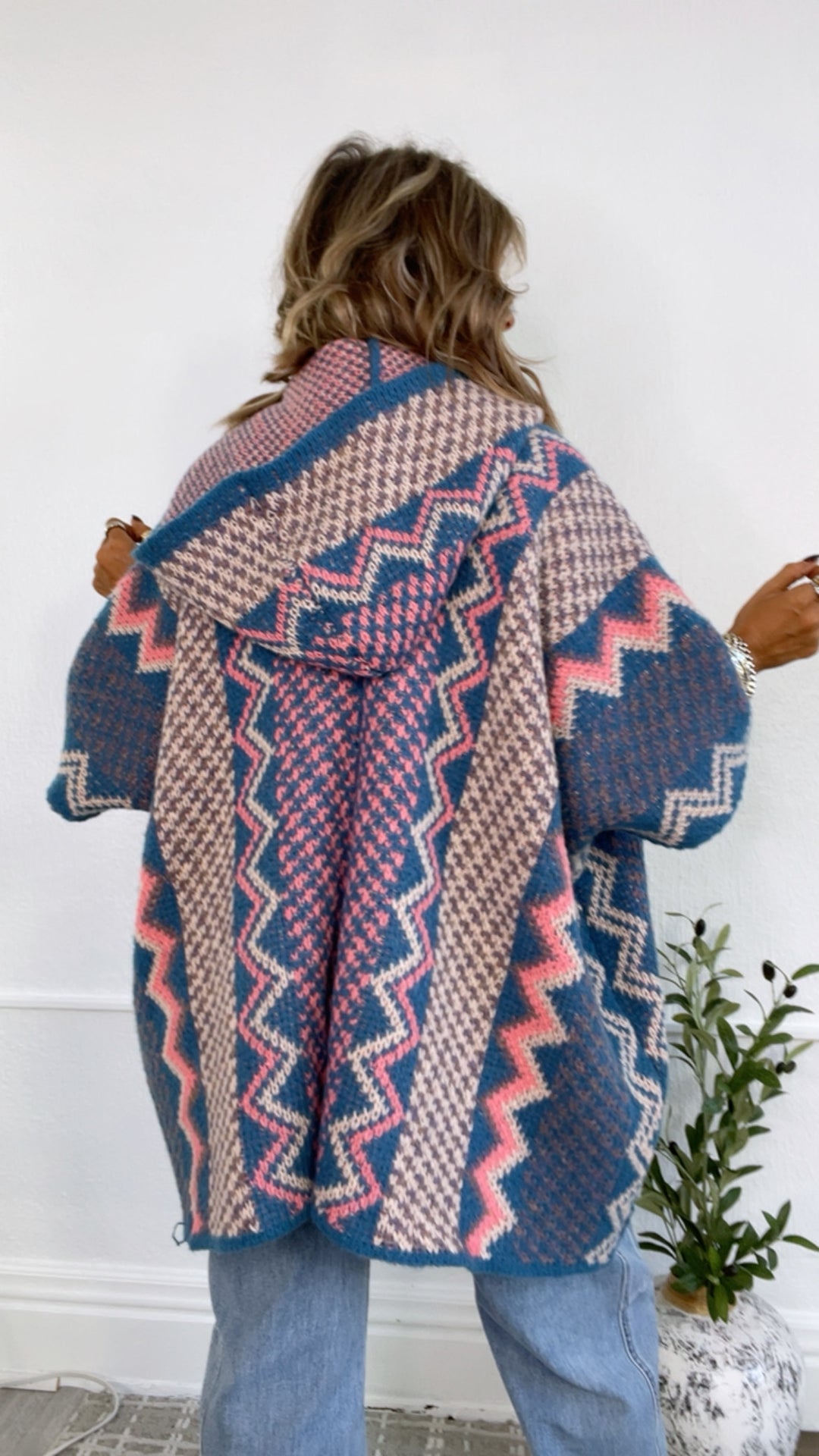 Sagebrush Knit Cardigan, Lapis Blue Multi