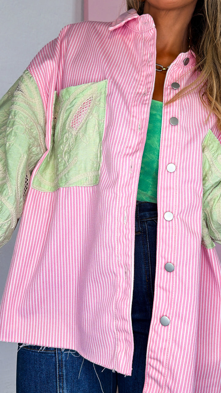 Sunbeam Stripe Jacket, Pink Multi