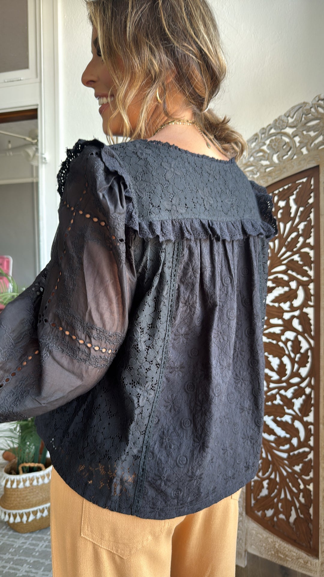Romantic Street Blouse, Black
