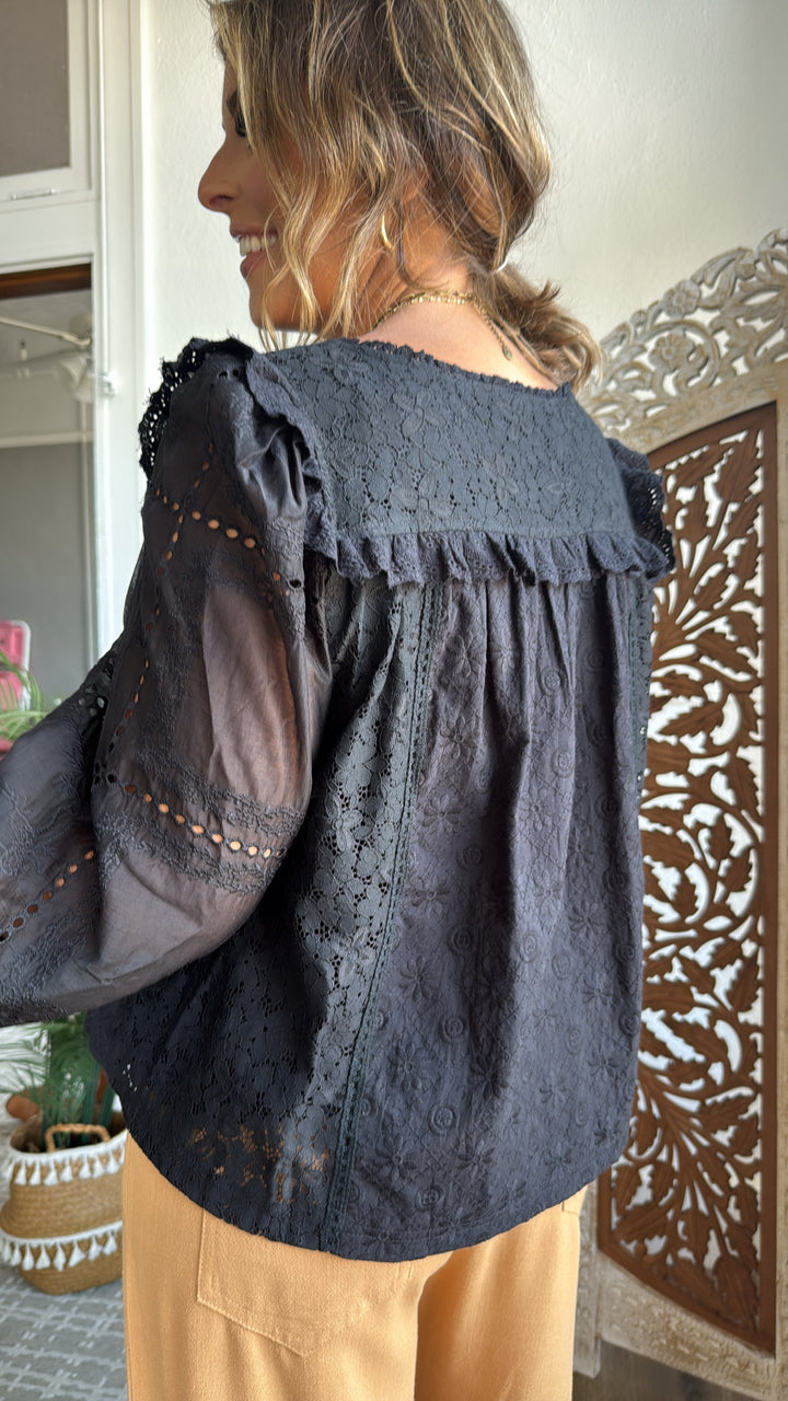 Romantic Street Blouse, Black