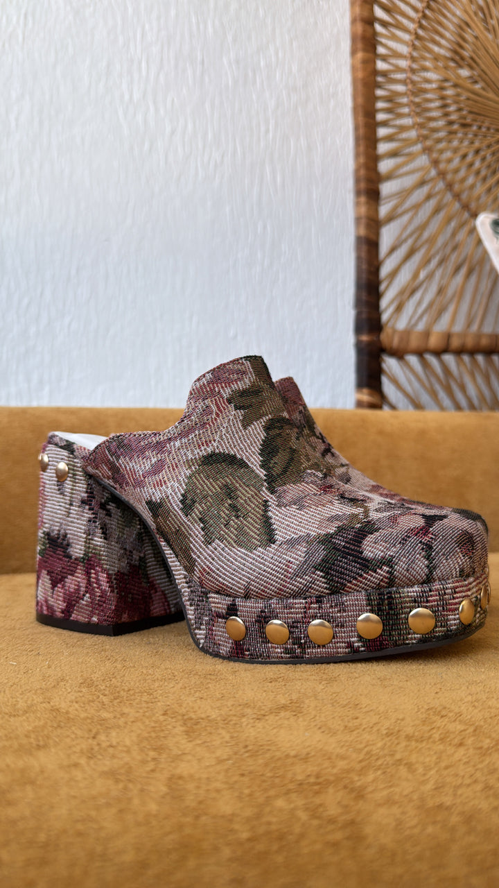 Sienna Platform Clogs, Mauve Tapestry