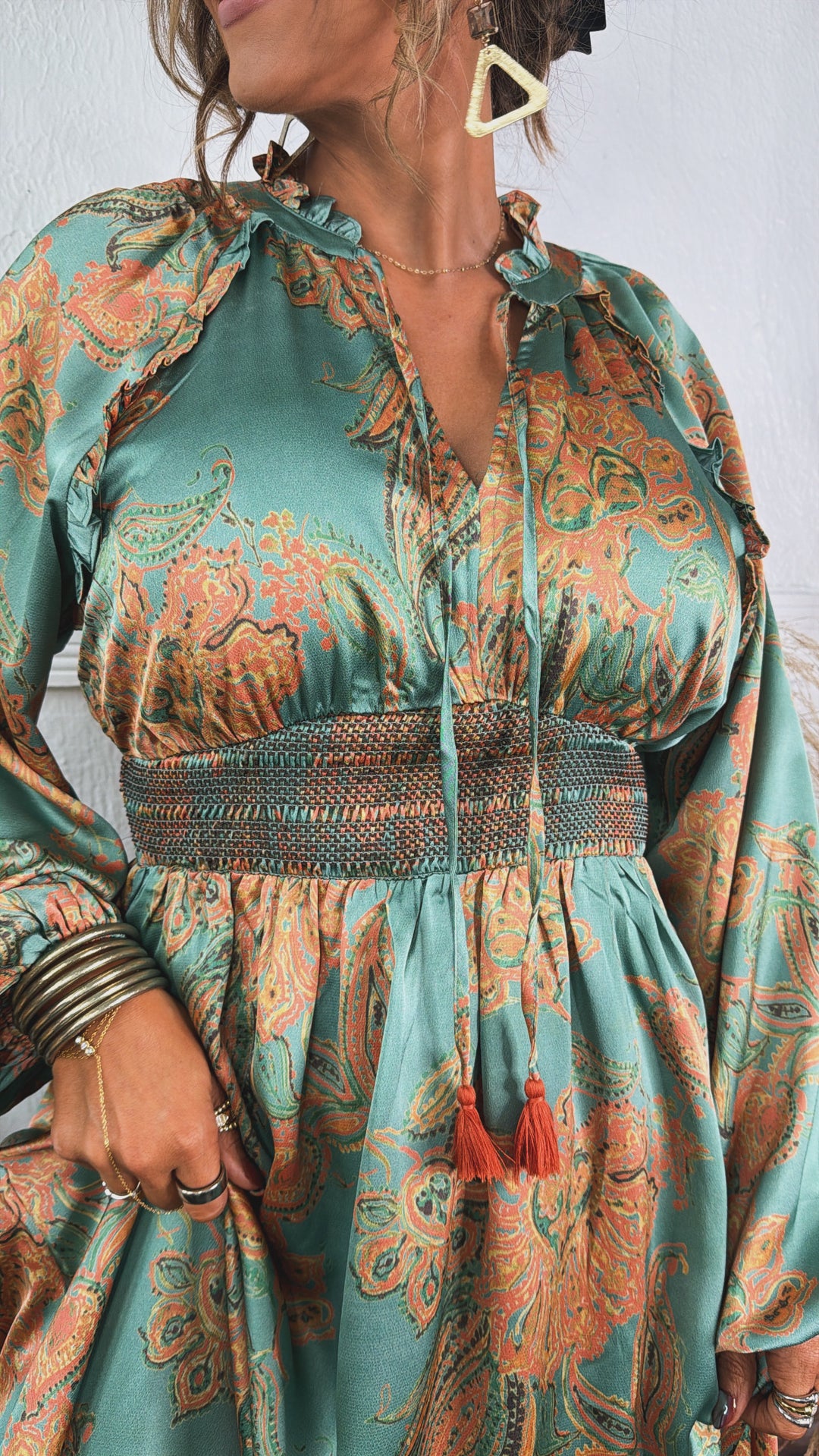 Maplevine Midi Dress, Emerald