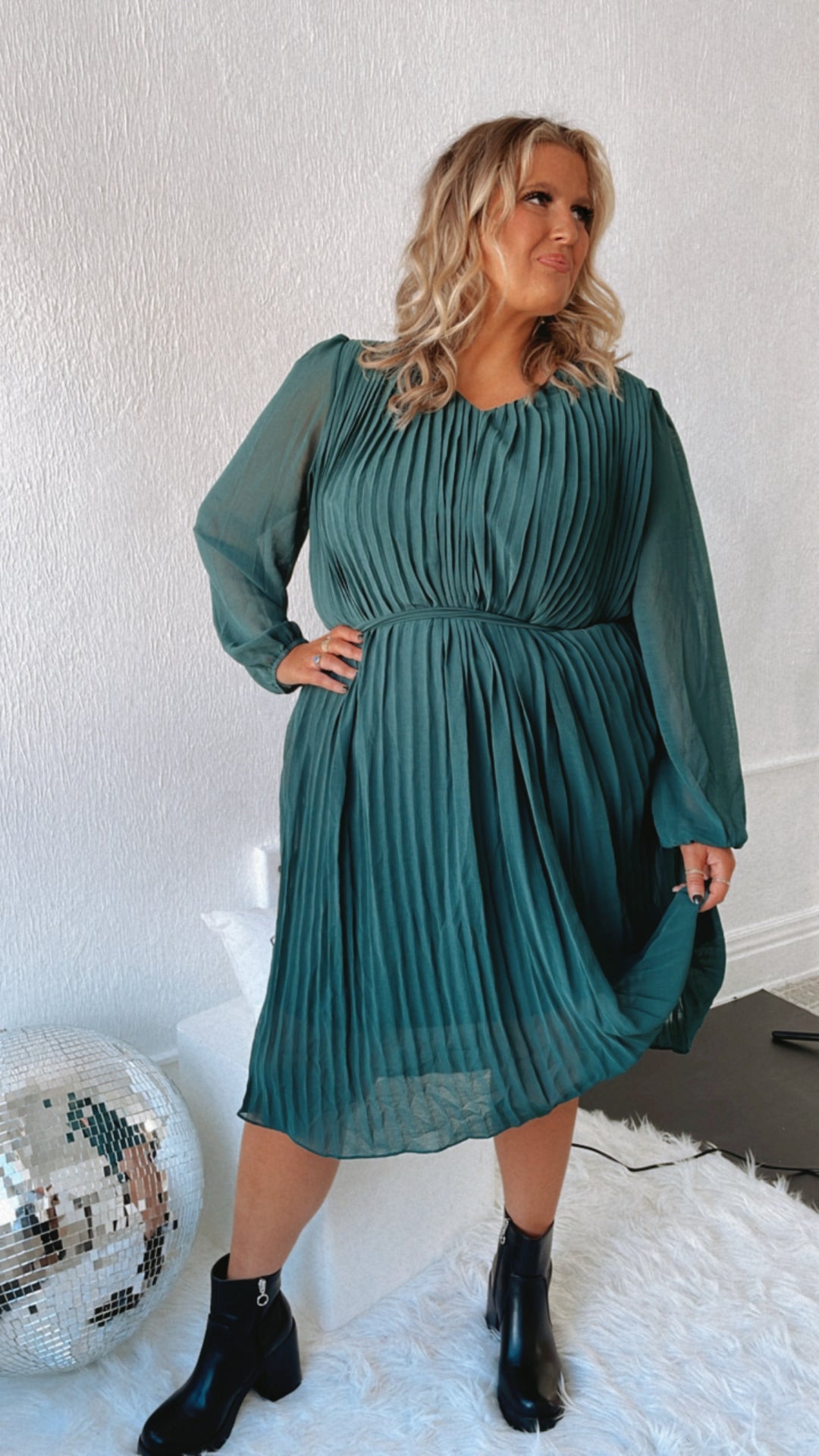 Main Event Long Sleeve Midi Dress, Sea Green Everyday Chic Boutique Main Event Long Sleeve Midi Dress, Sea Green Everyday Chic Boutique