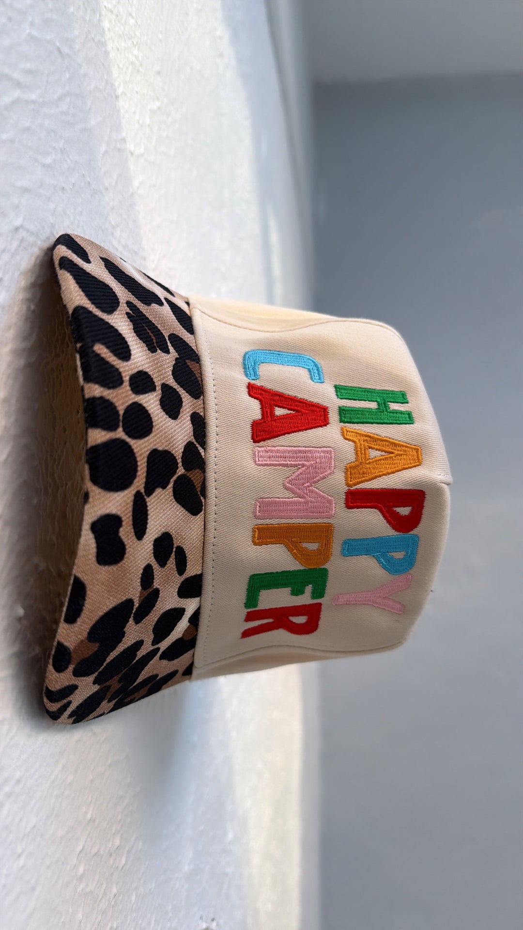 Happy Camper Leopard Trucker Hat