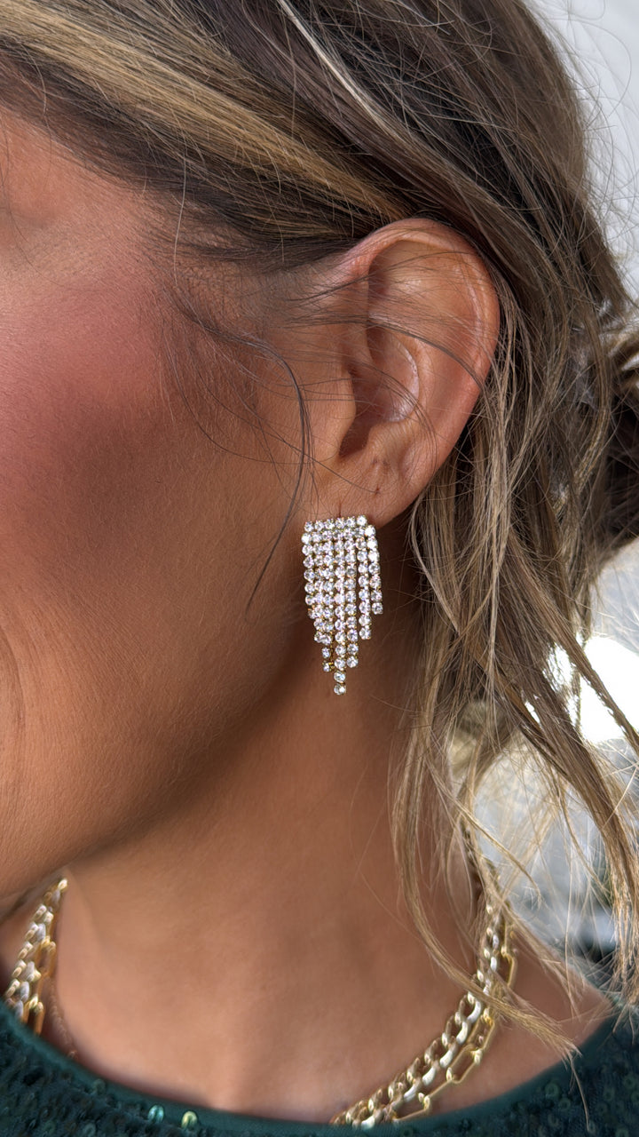 Picture Perfect Rhinestone Earring, Gold