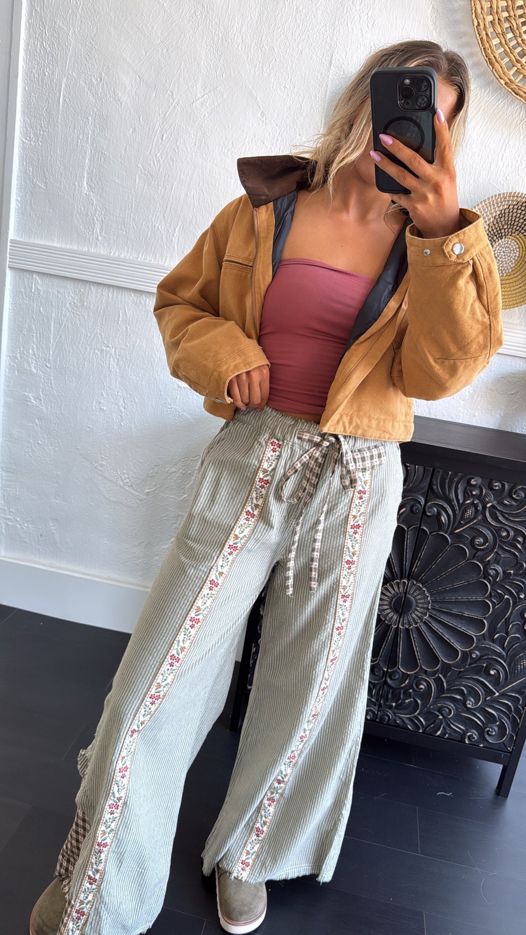 Overtime Cropped Vintage Work Jacket, Camel