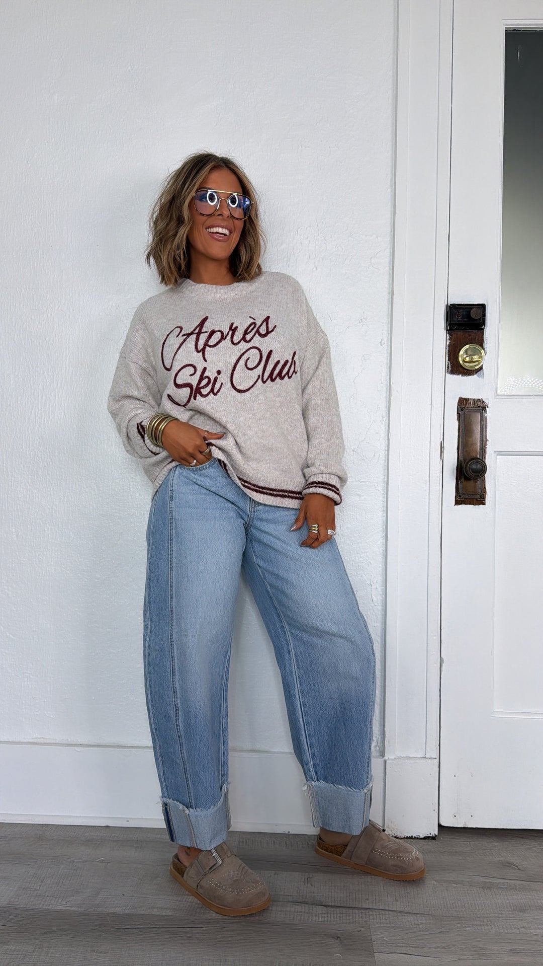 Ski Club Crew Neck, Grey