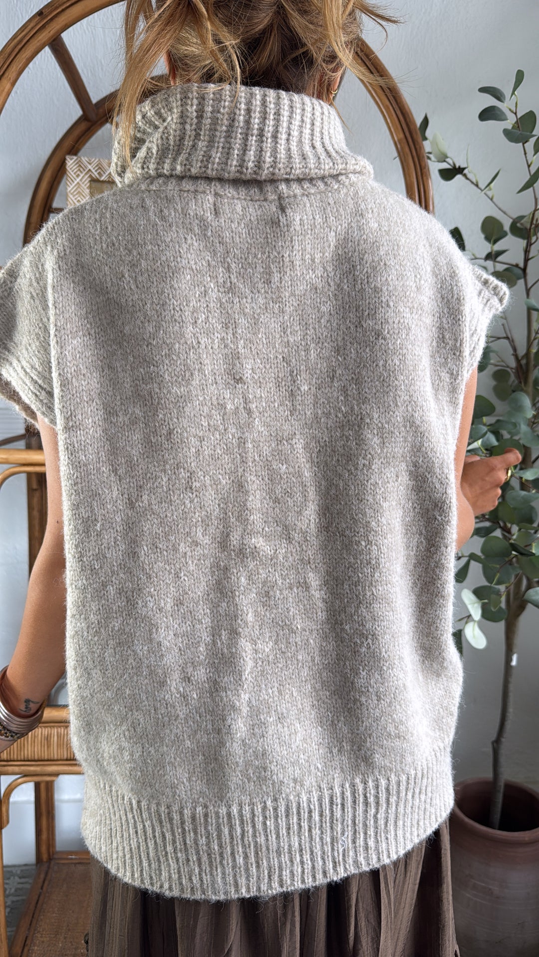 Cozy Knit Turtle Neck Sweater, Lt. Taupe