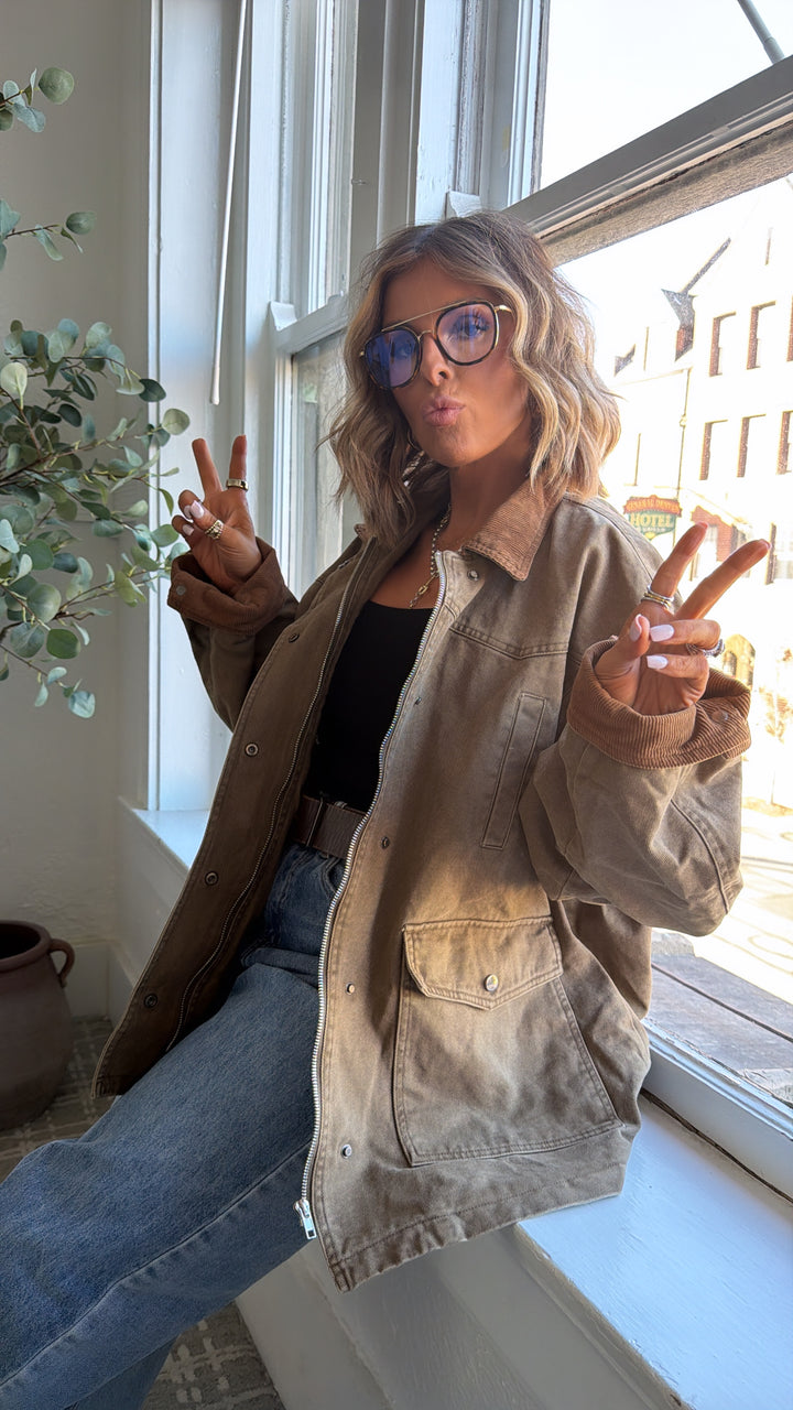 The Everest Jacket, Olive/ Brown