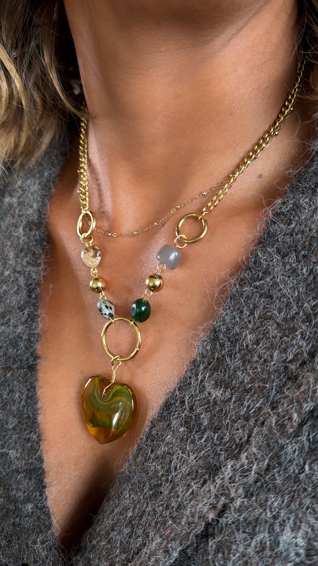 Treasure Jewels: Golden Meadow Heart Necklace