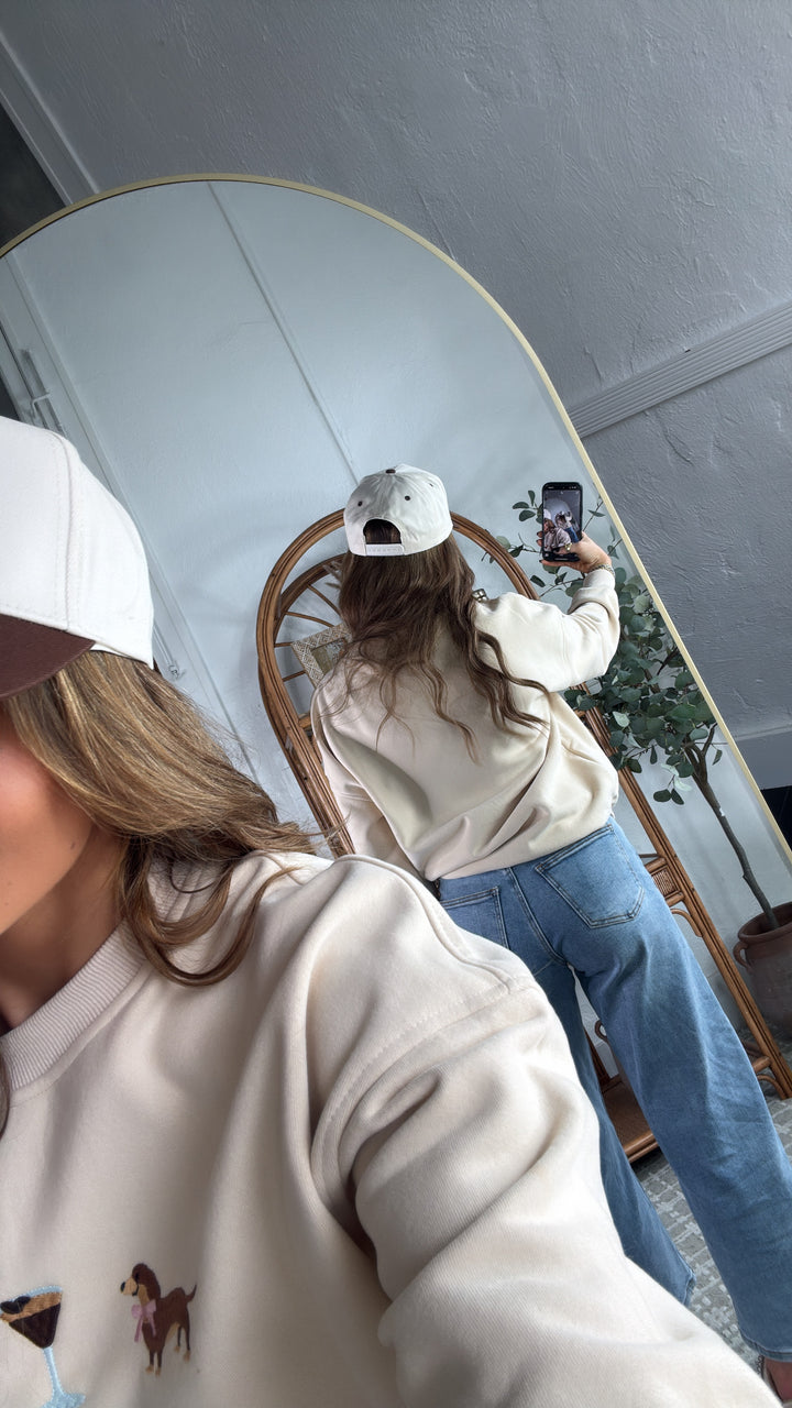 Weenies & Tinis Graphic Crewneck, Taupe