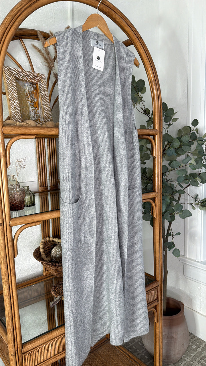 Glacier Drift Knit Duster, H.Grey