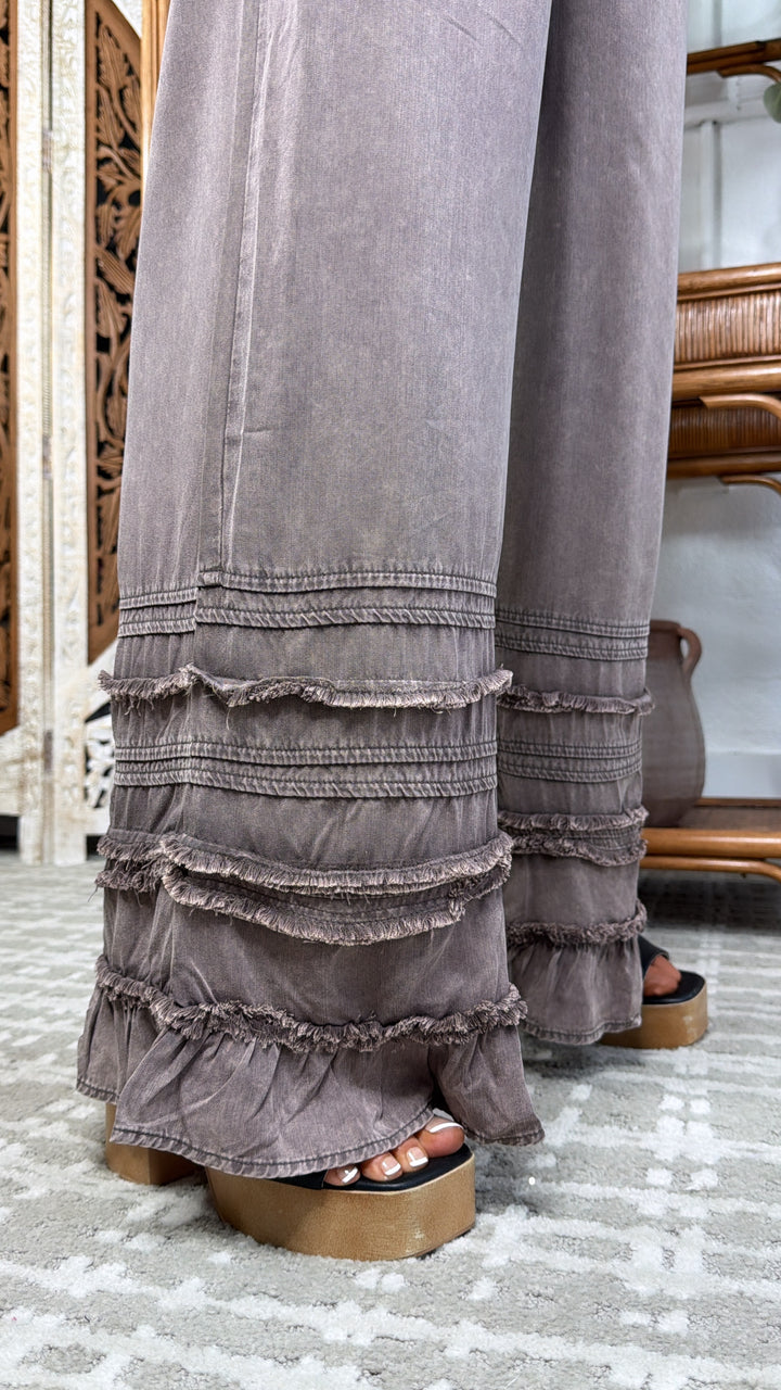 Slate Sky Flowy Pants, Burnt Charcoal