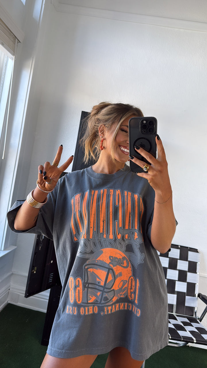 90's Cincinnati Football Vintage Oversized TShirt, Pepper
