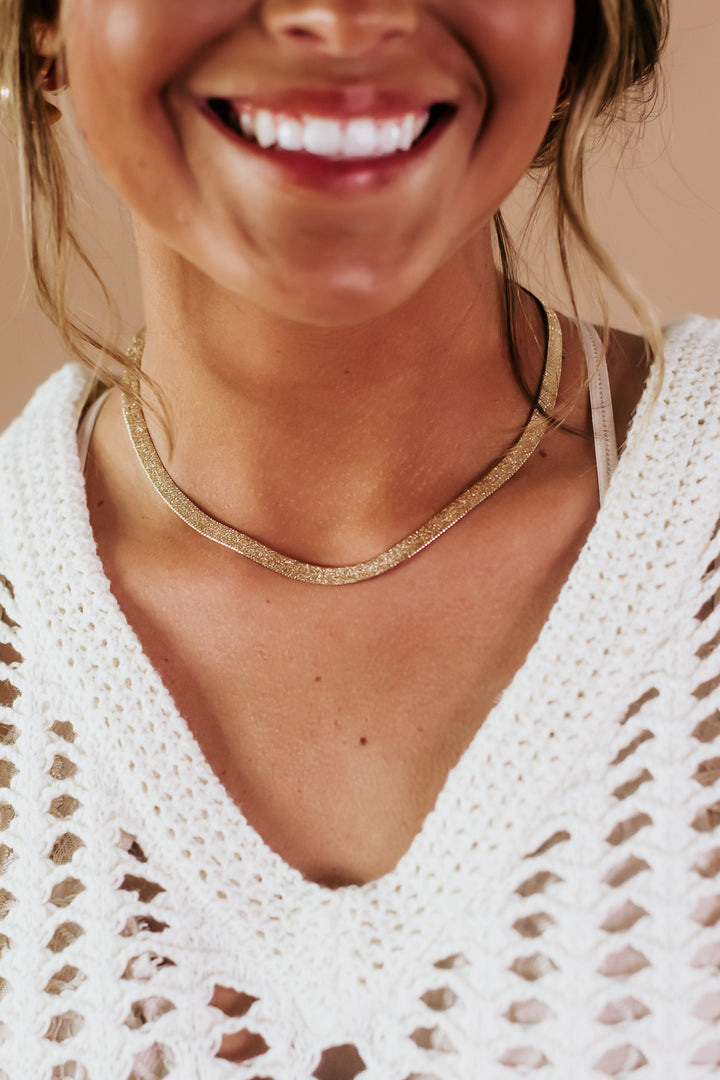 Snake Chain Choker Necklace, Gold
