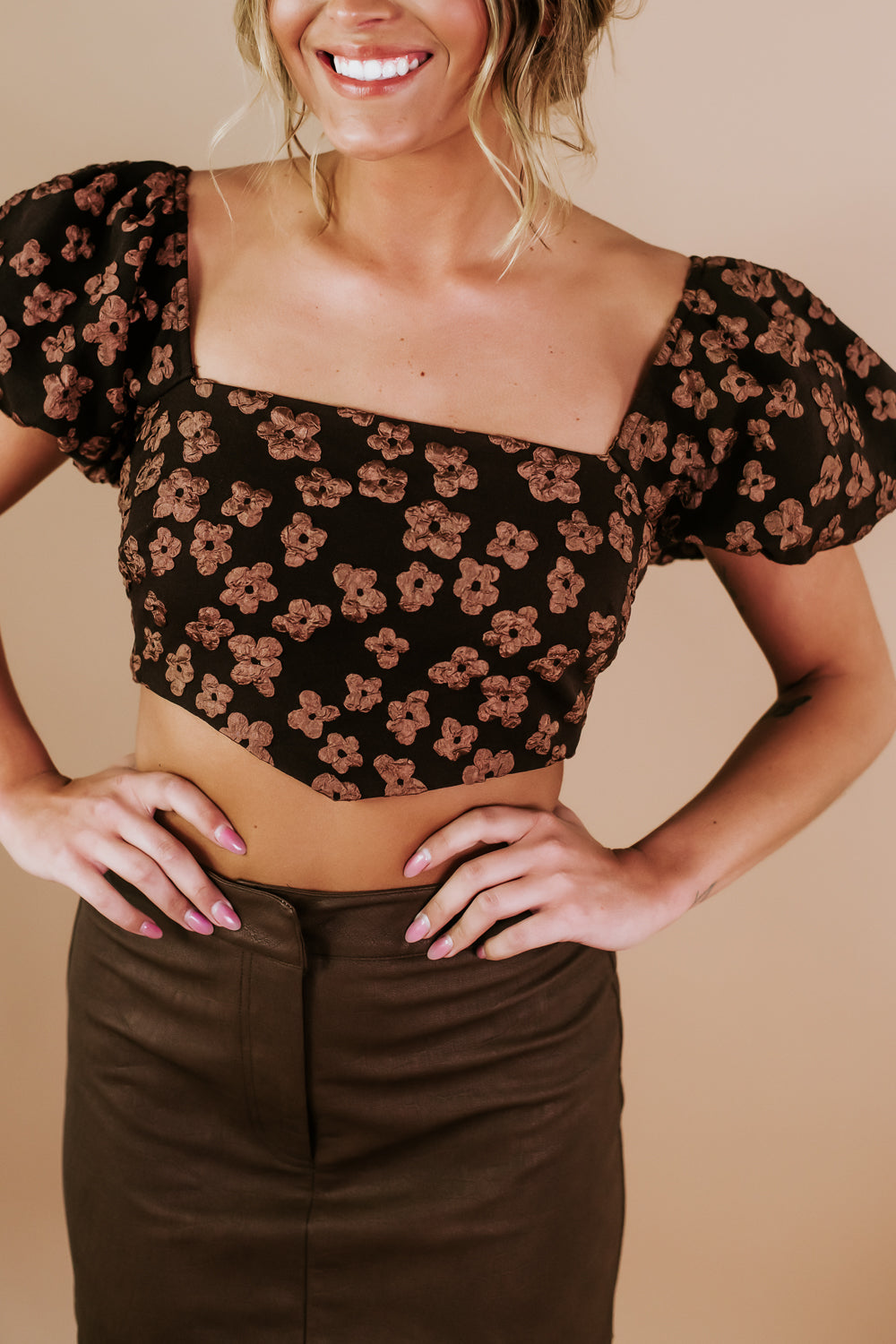 Ready or Not Balloon Sleeve Blouse, Brown – Everyday Chic Boutique