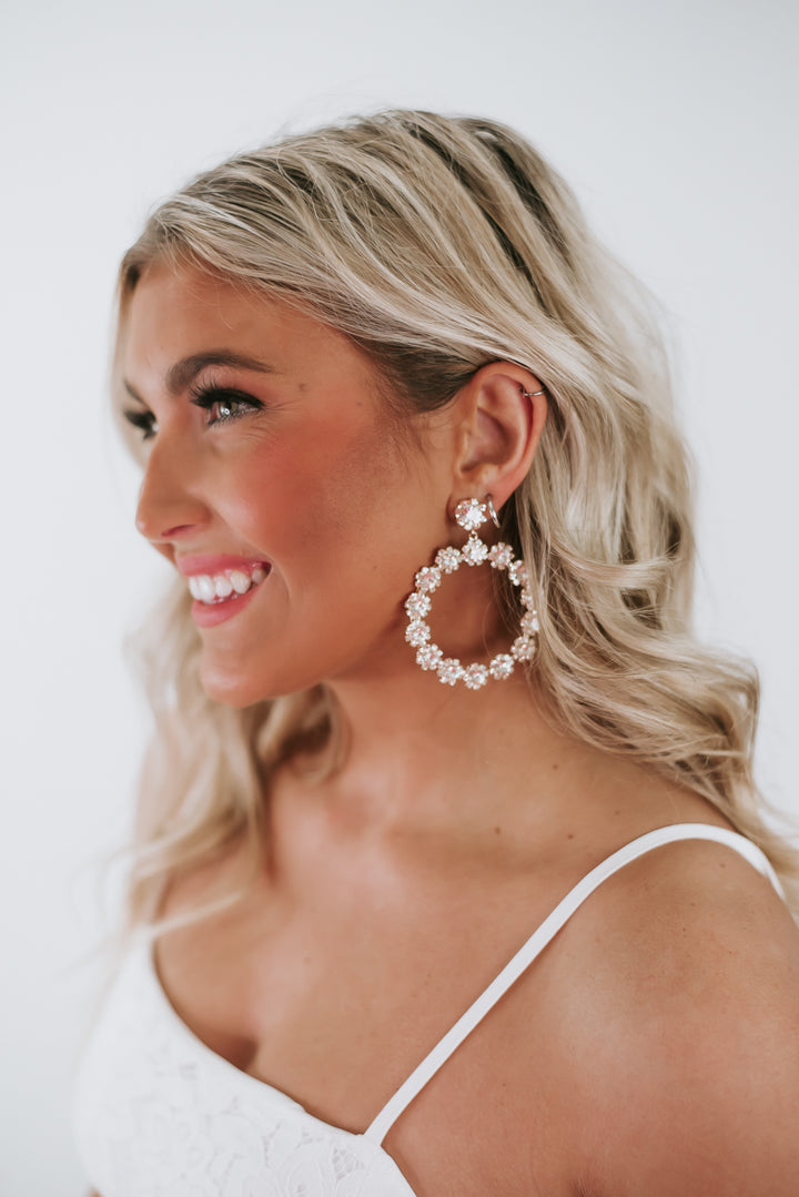 Dahlia Floral Earring, Ivory