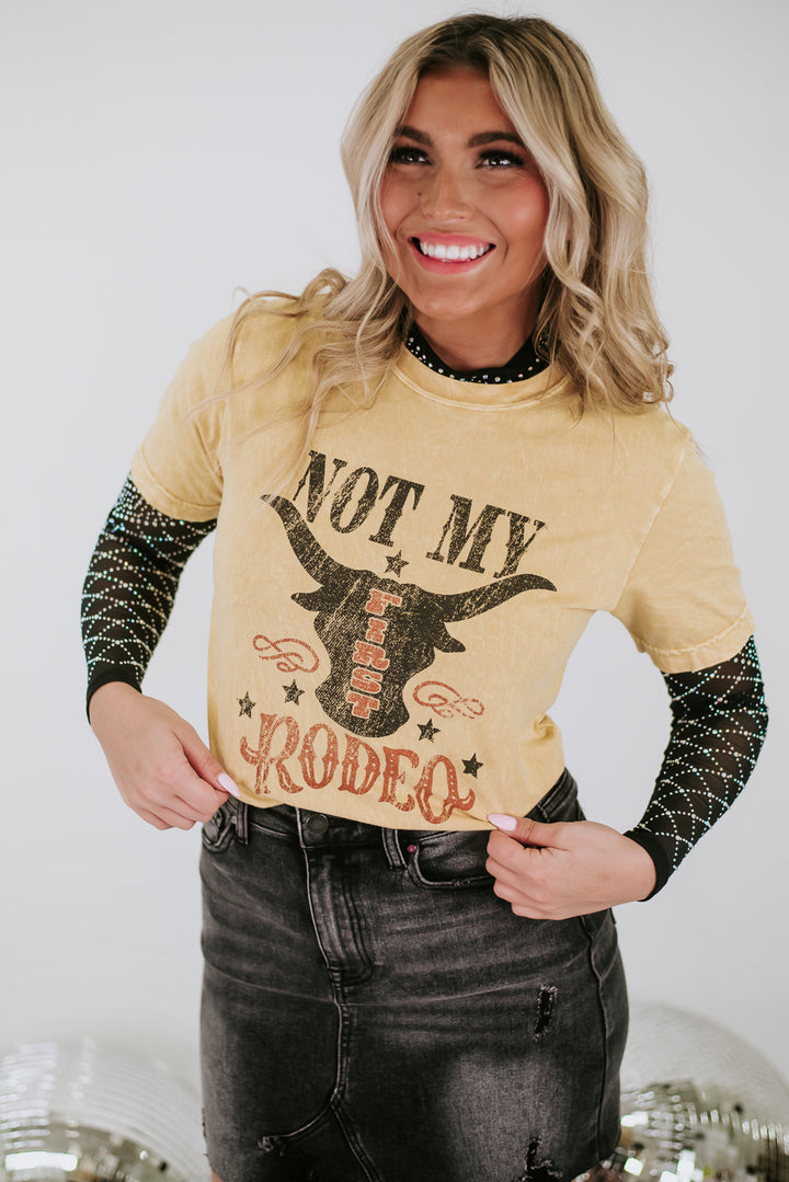 Not My First Rodeo Graphic Tee, Mustard