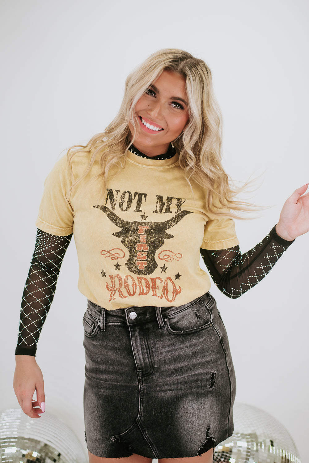 Not My First Rodeo Graphic Tee, Mustard