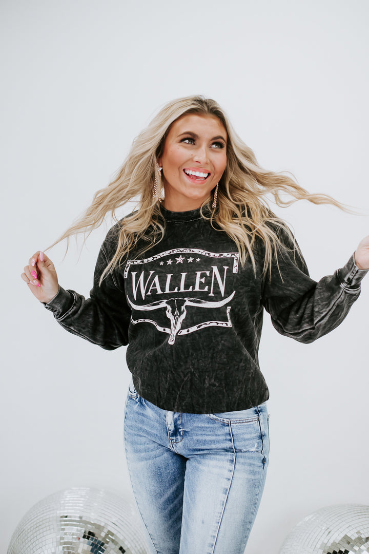 Wallen Crewneck Sweatshirt, Black