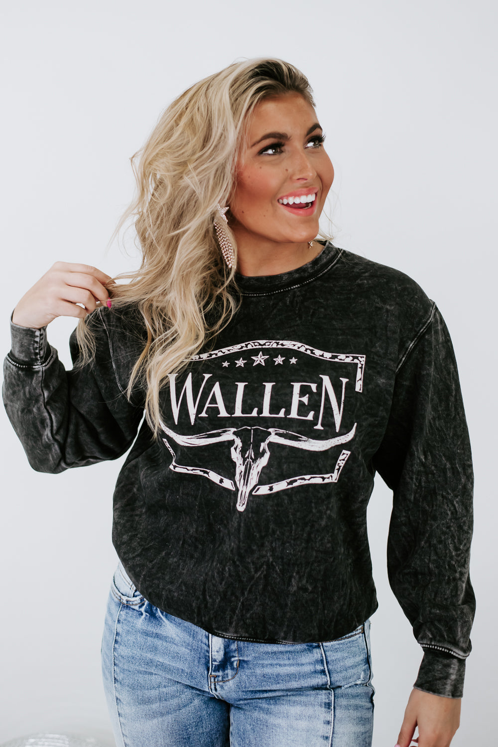 Wallen Crewneck Sweatshirt, Black
