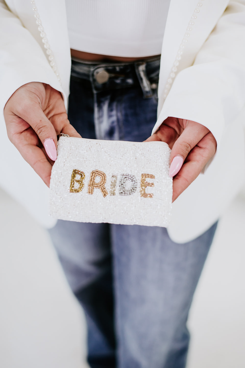 Mini Beaded Bride Zipper Pouch