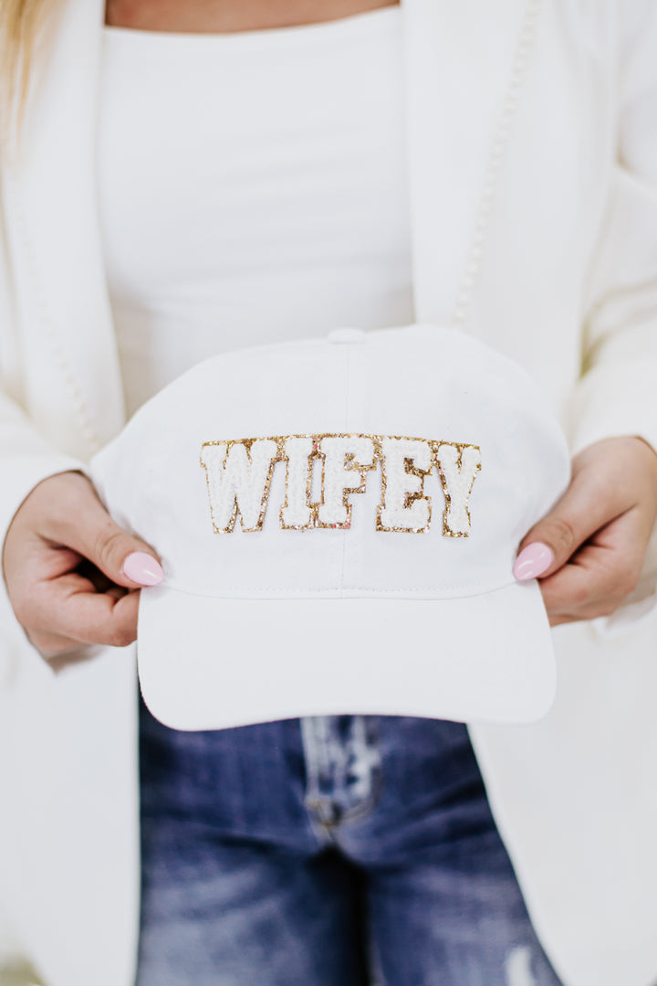 Wifey Ball Cap, White
