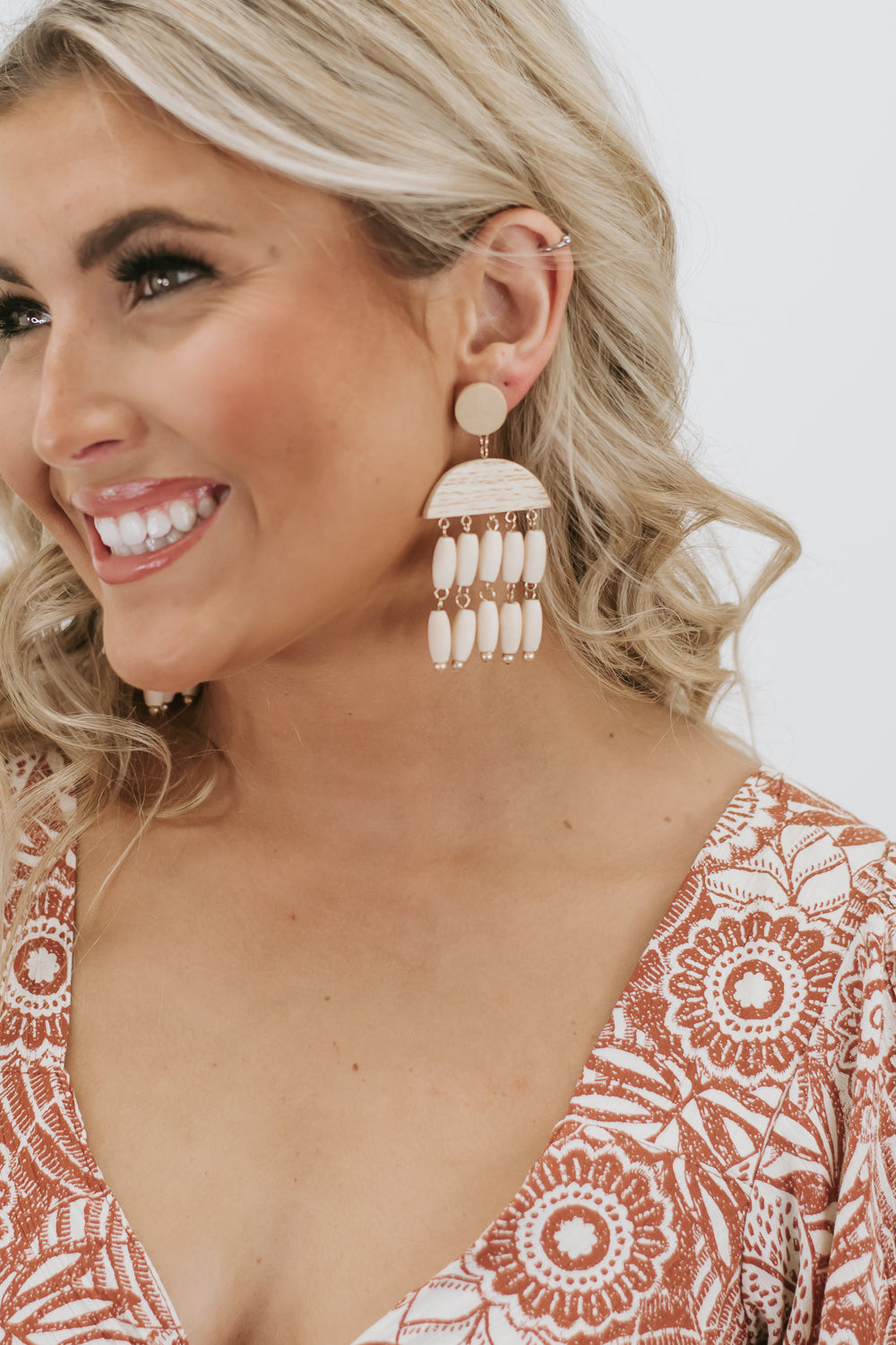 A Total Moment Beaded Earring, Ivory