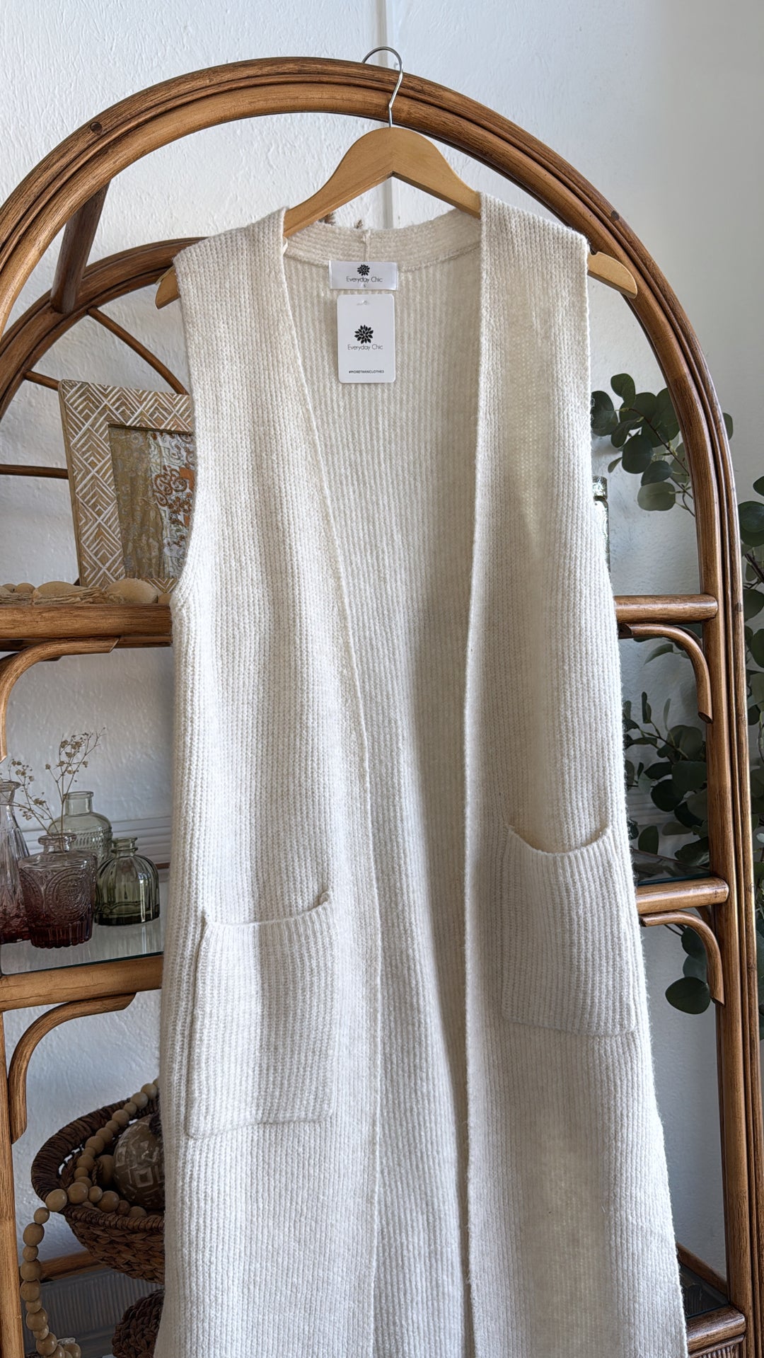 Glacier Drift Knit Duster, Champage