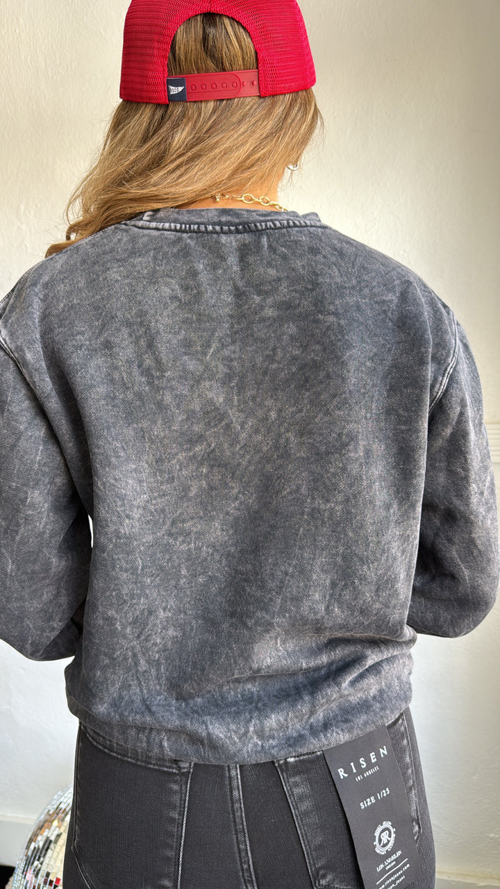 Ohio Football Mineral Washed Sweatshirt, Black