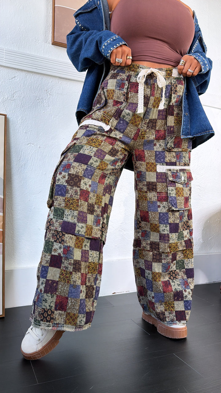 Soft Willow Cargo Pant, Taupe Floral