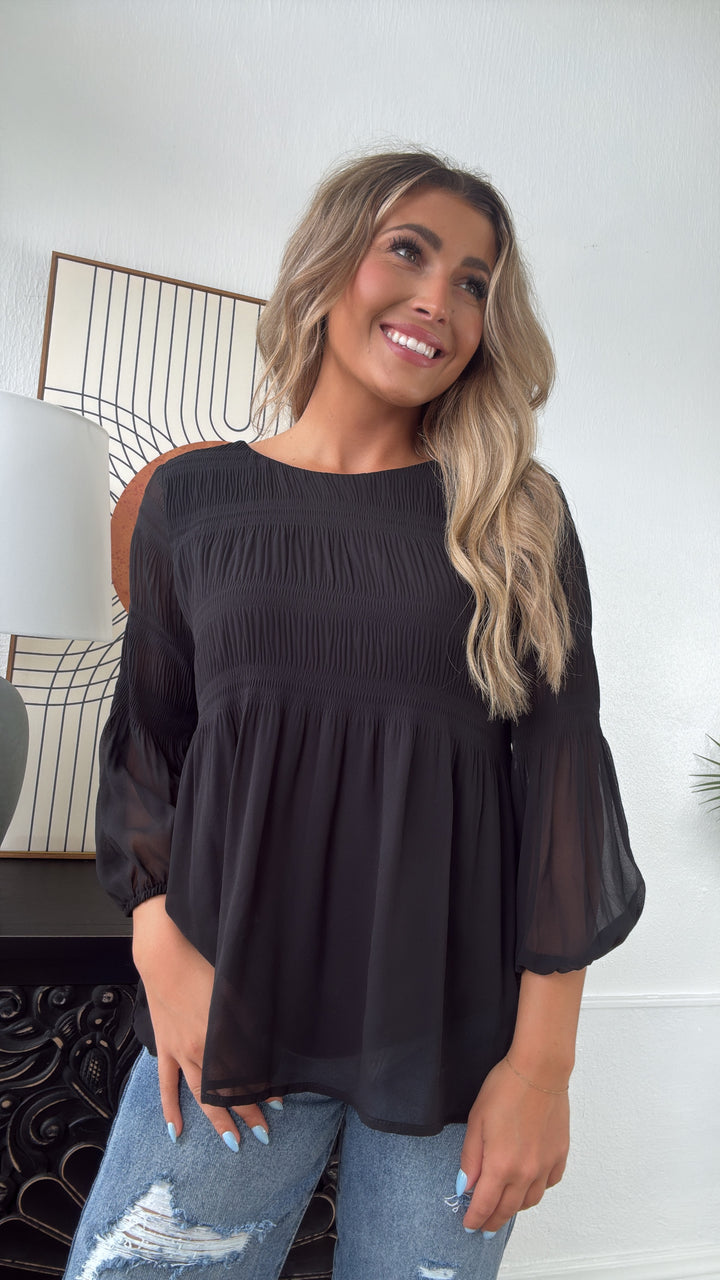 A Must For Me Blouse , Black