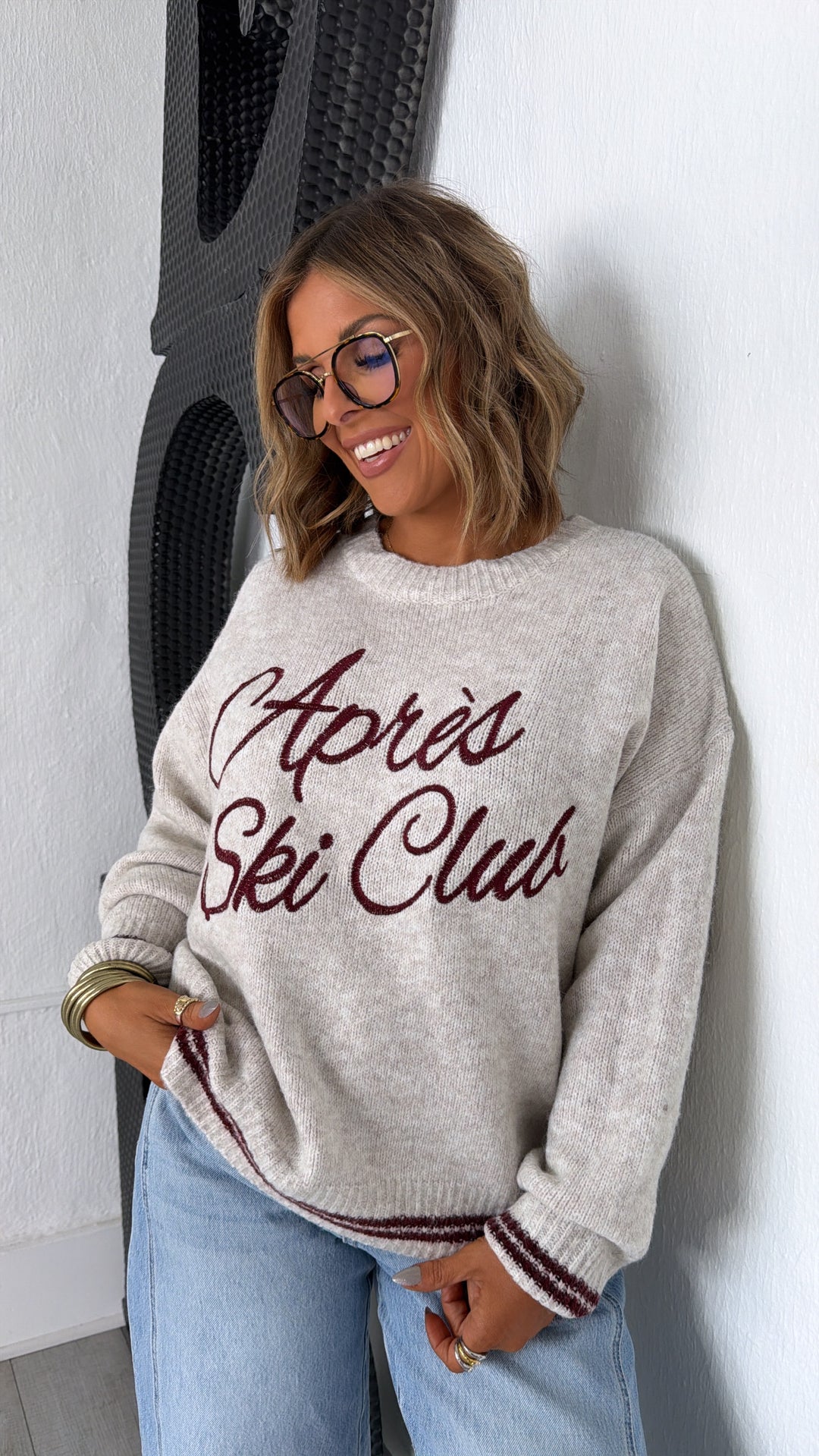 Ski Club Crew Neck, Grey