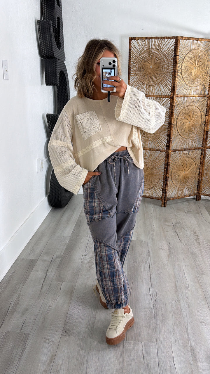 Willow Breeze Sheer Sleeve Top, Coconut