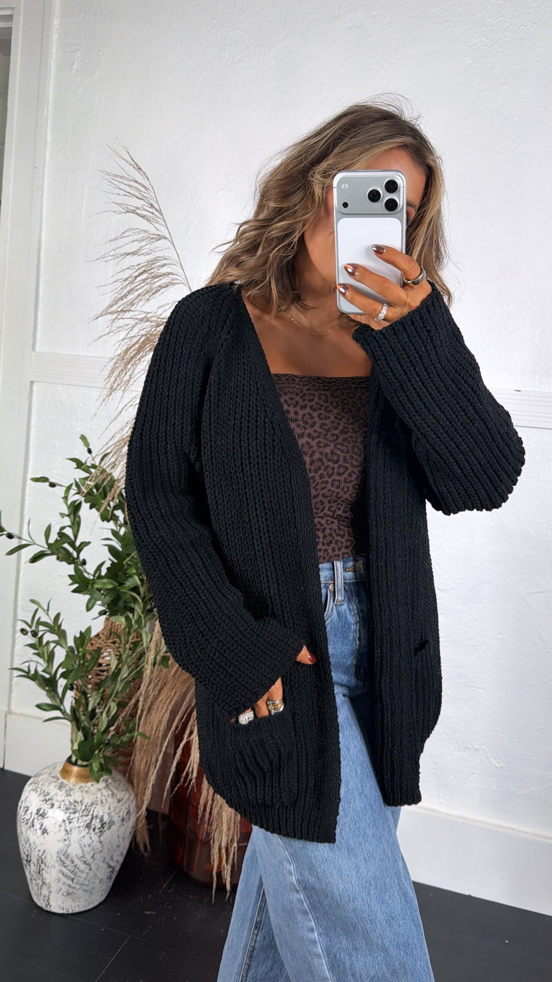 All Seasons Knit Cardigan, Black