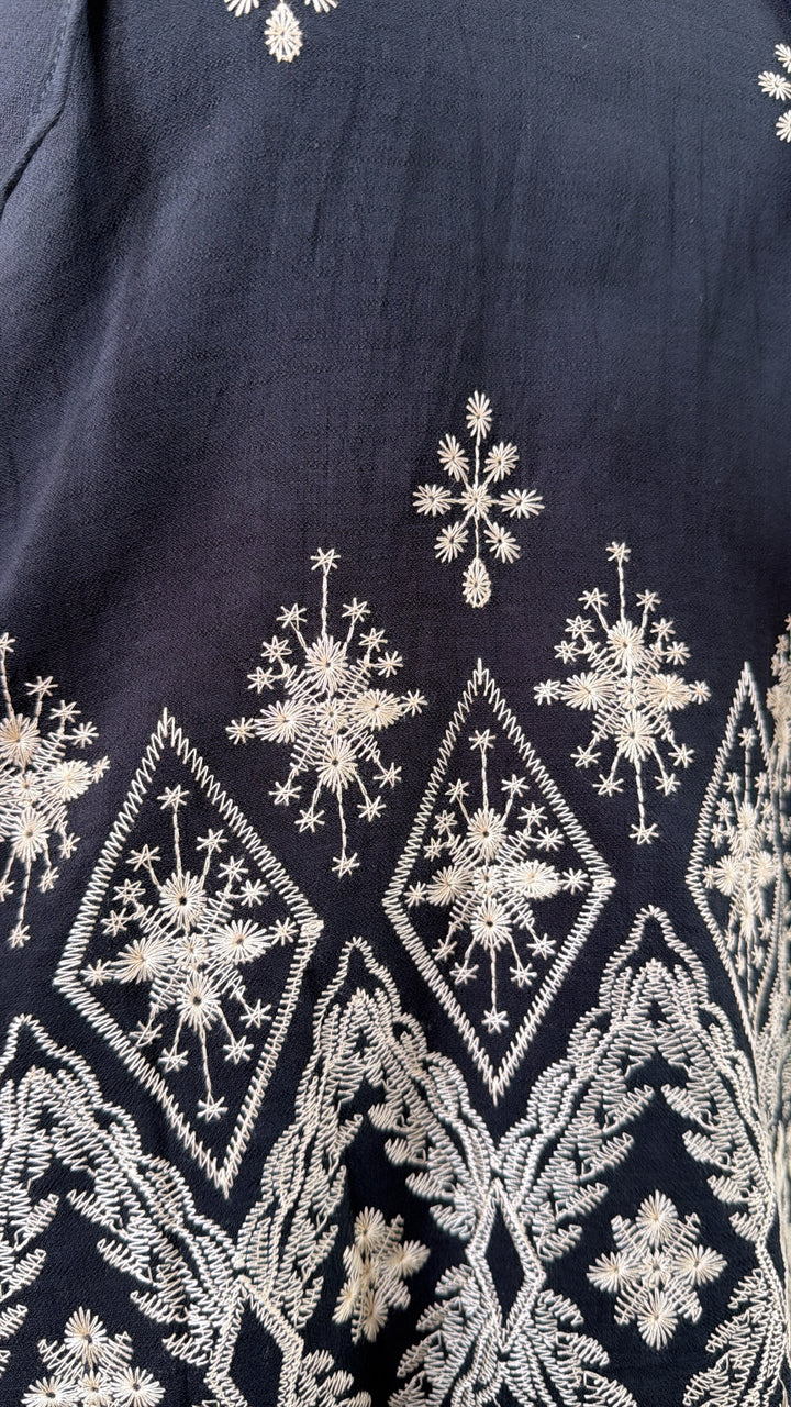 Birdie Embroidered Blouse, Black