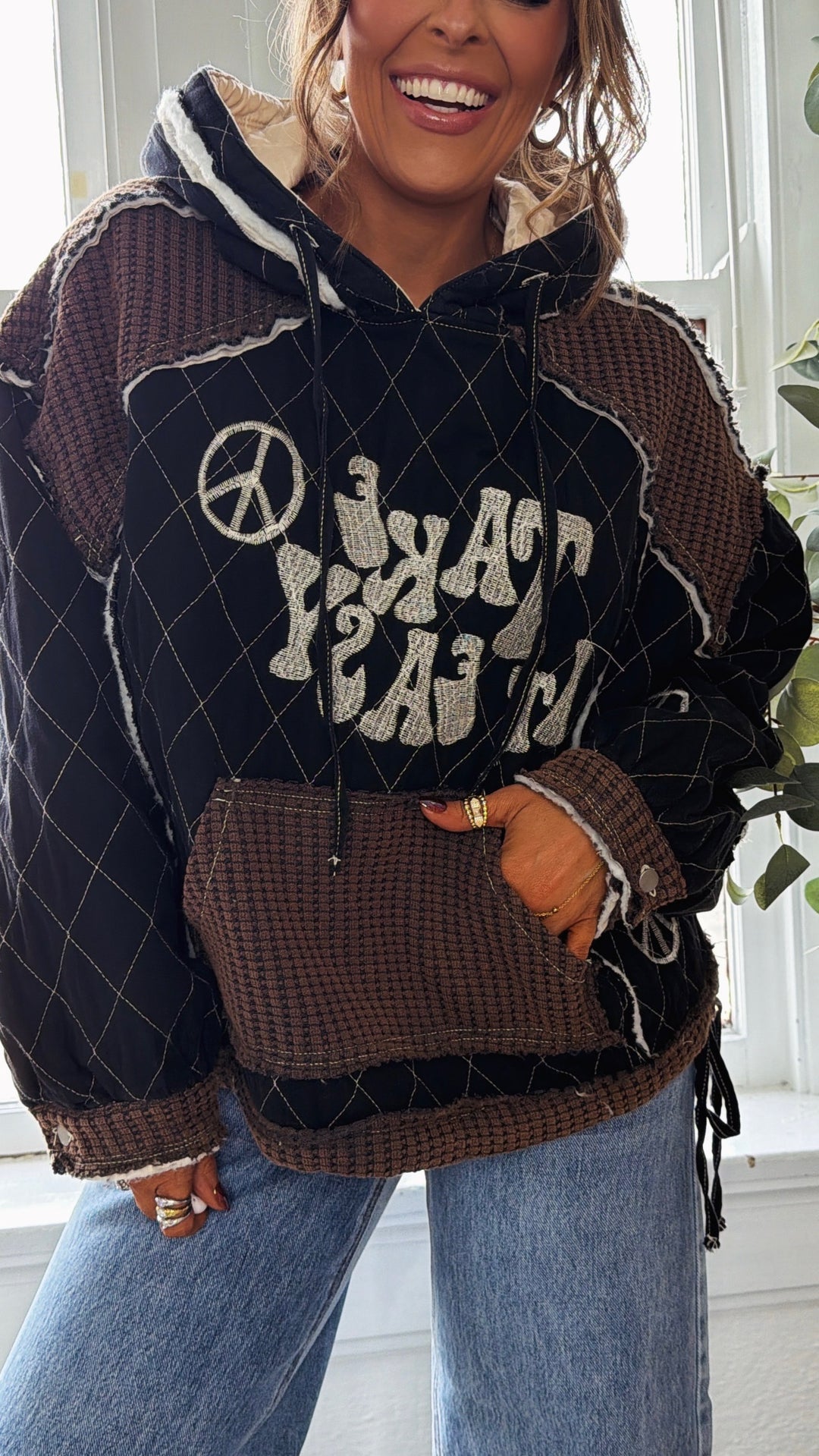 Take It Easy Hoodie, Black Multi