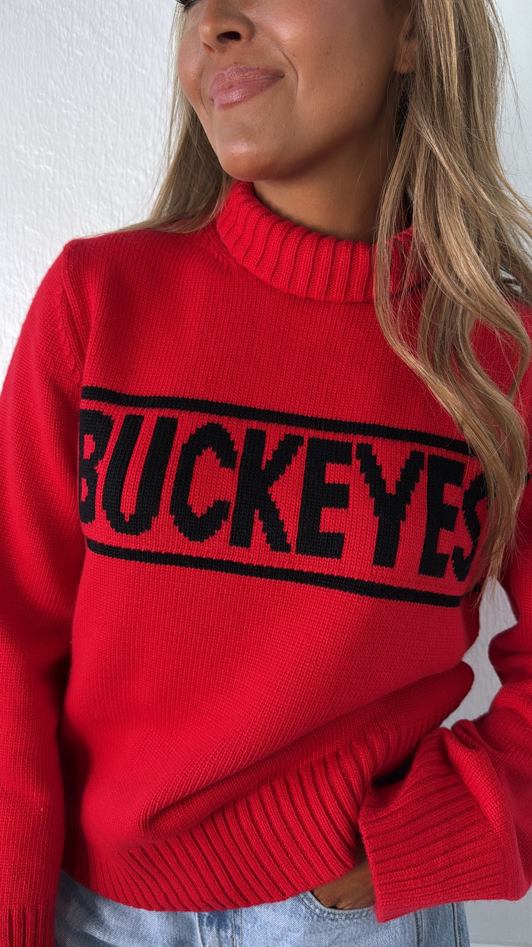 Varsity Buckeye Sweater, Red