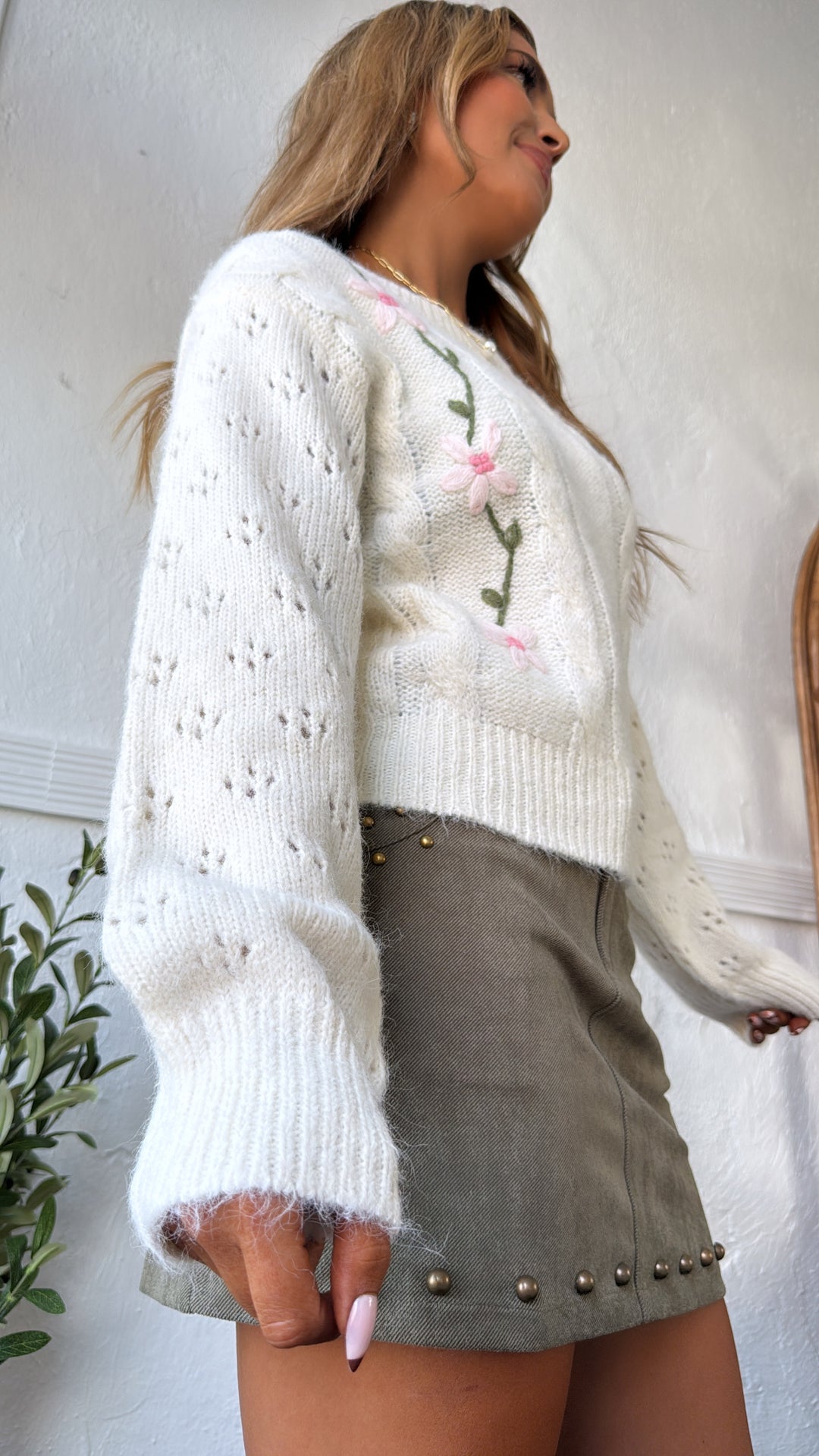 Soft Bloom Sweater, Powder Cream