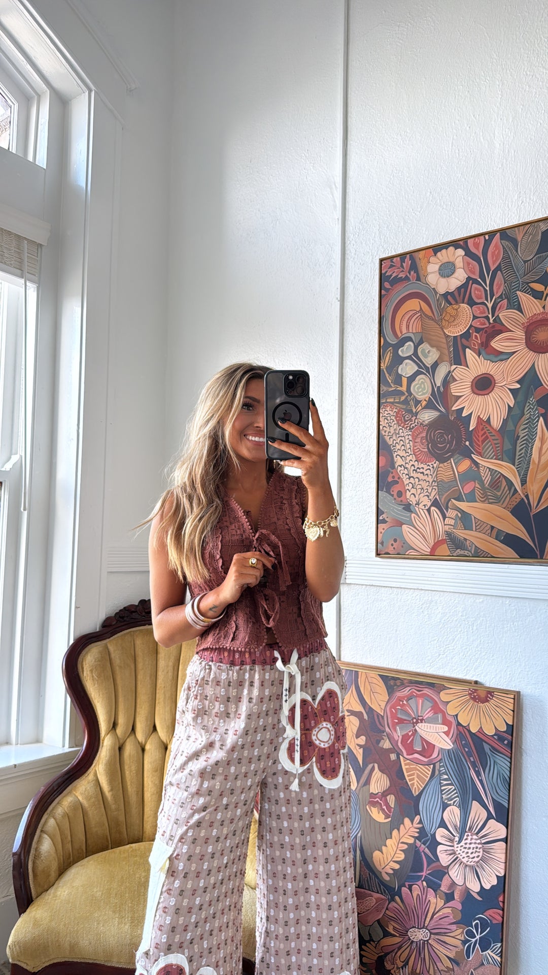 Desert Rose Tie Vest, Mocha