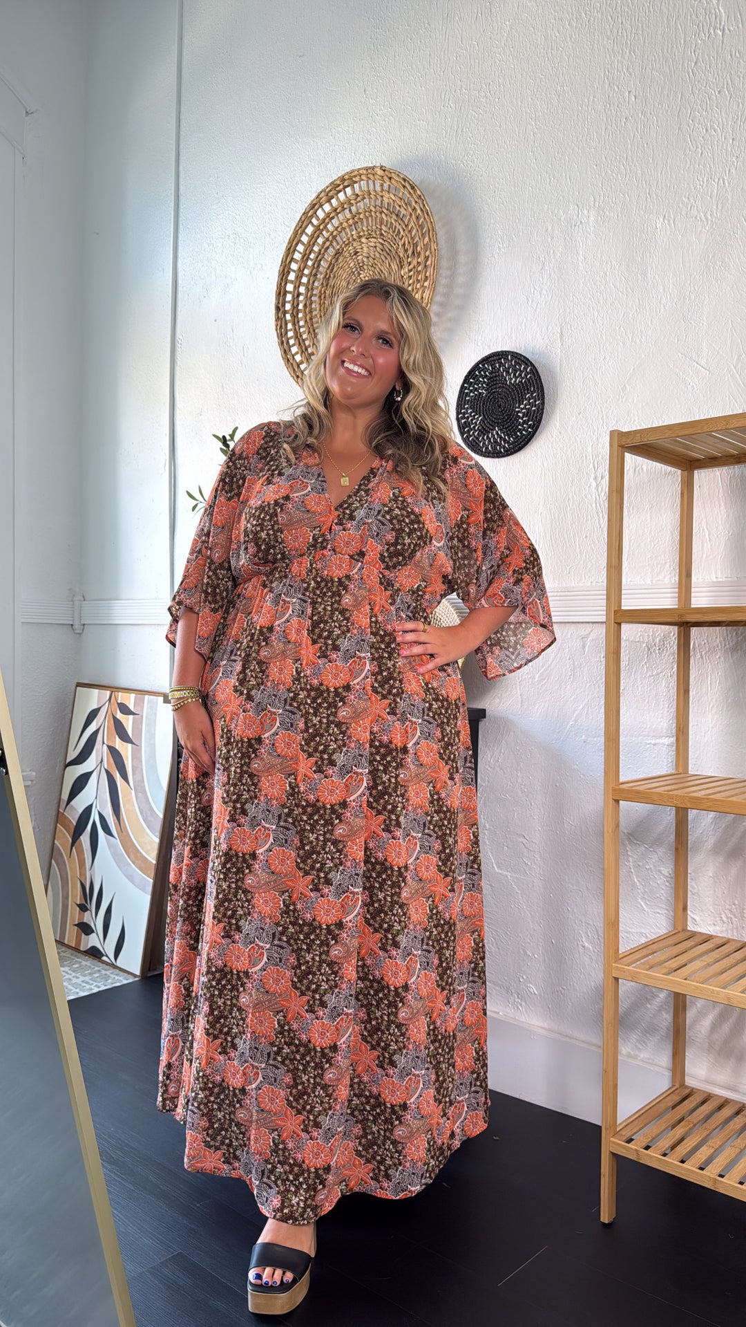 Payton Paisley Dress, Brown Payton Paisley Dress, Brown