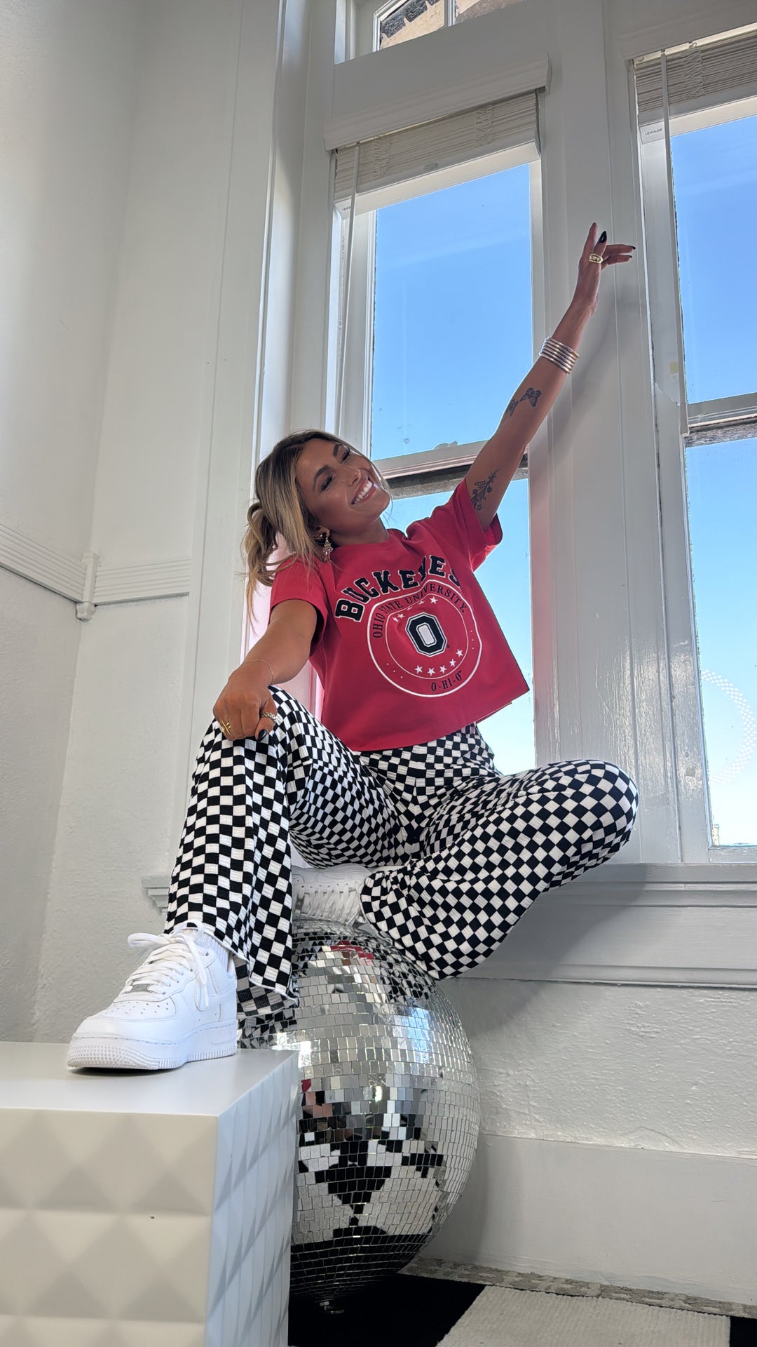 Big O Cropped Graphic Tee, Red