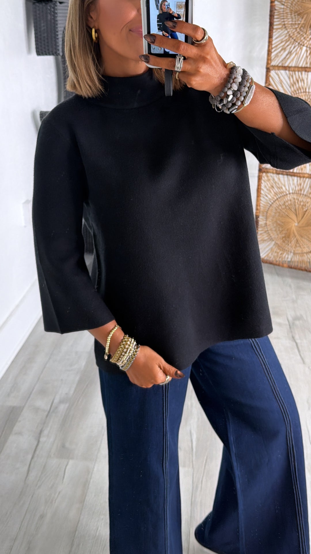 Slate Edit Knit Sweater, Black