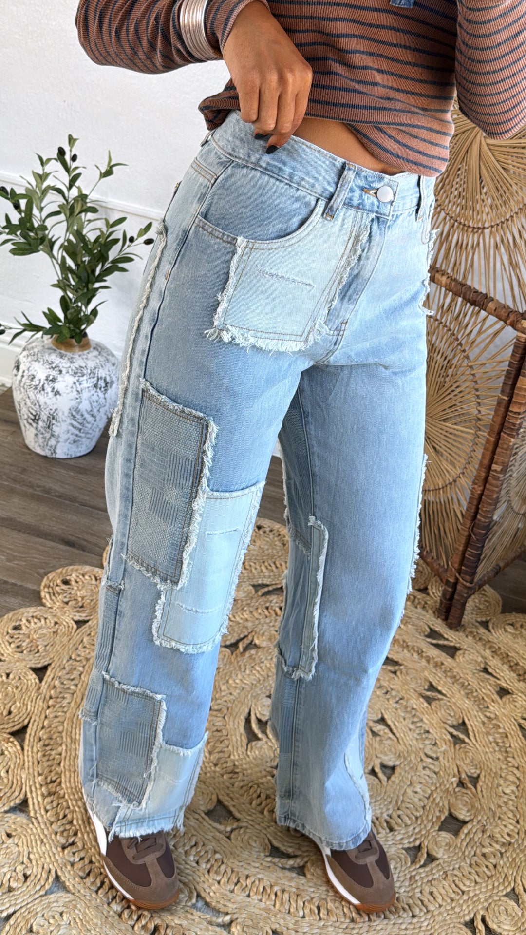 Patchwork Denim Jeans