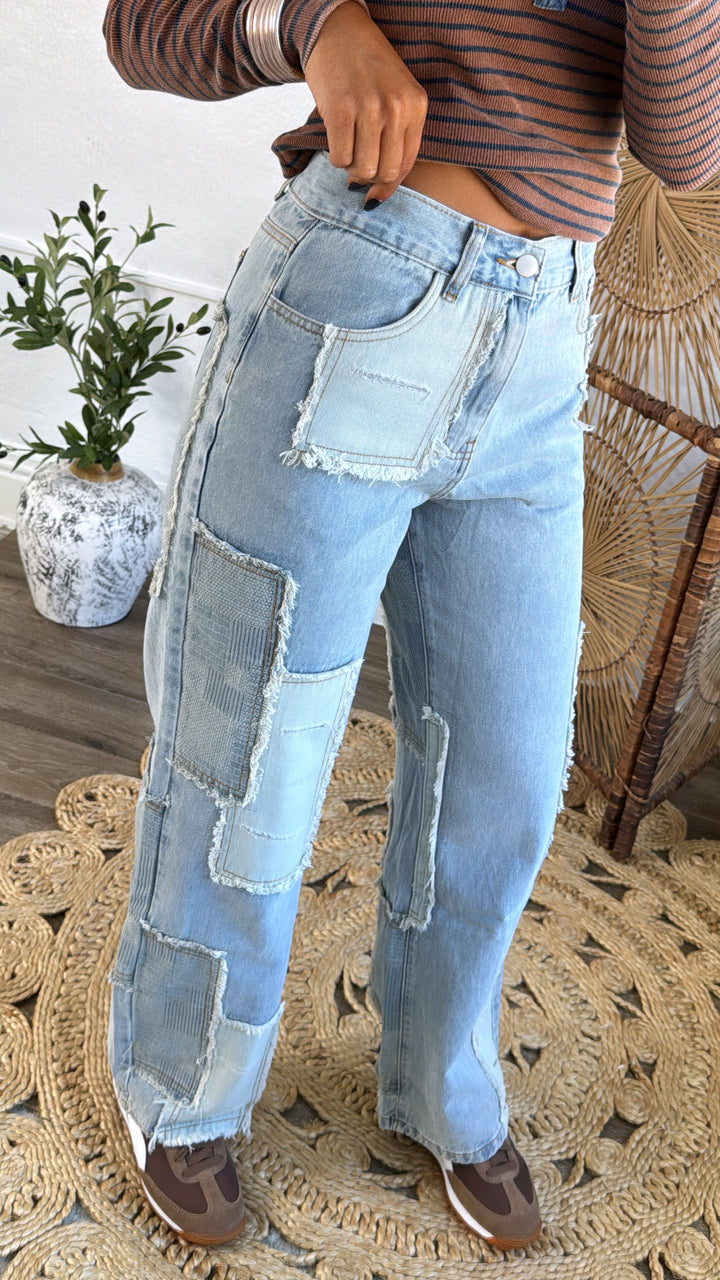 Patchwork Denim Jeans