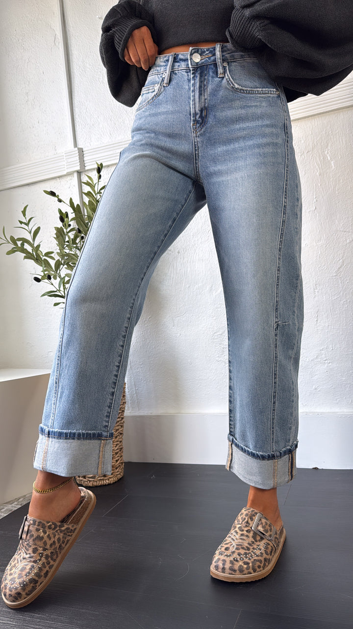 Ledger Barrel Jeans, Medium Wash